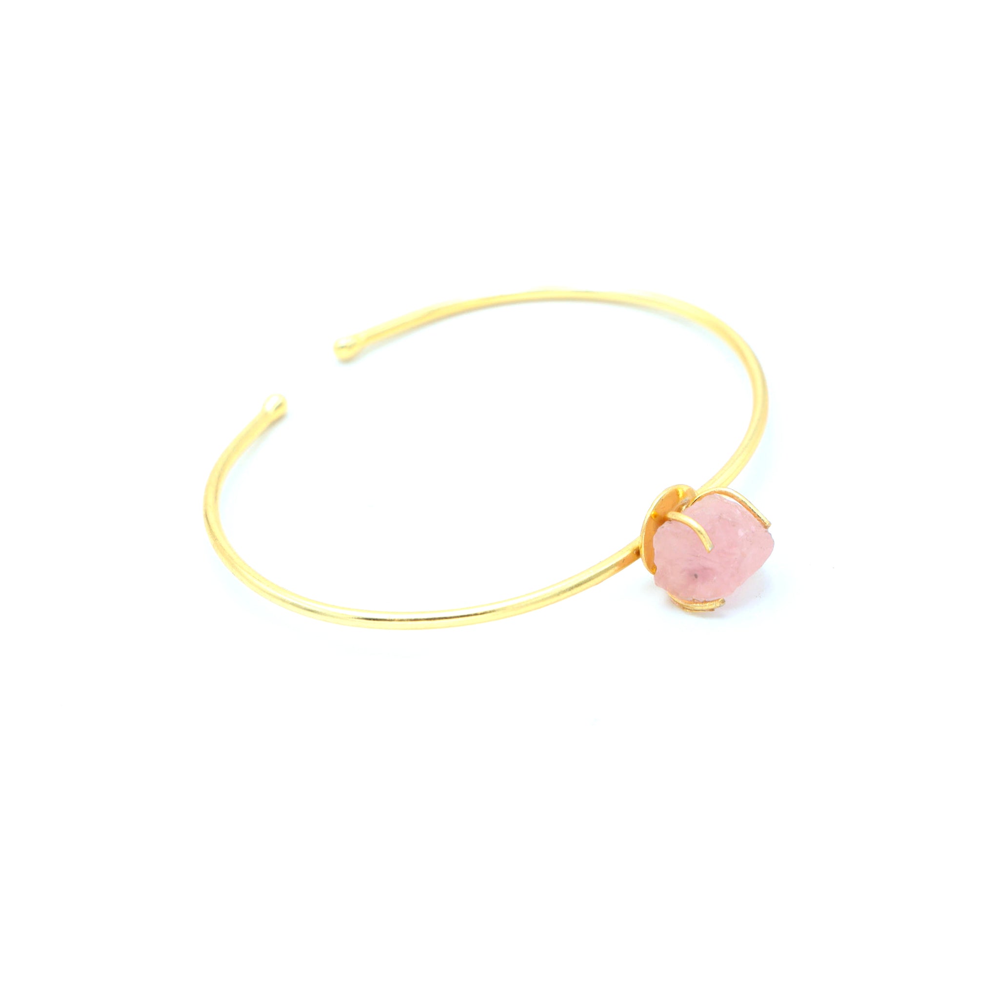 Dua Handmade Rose Quartz Rough Stone Bracelet – 10mm Natural Raw Pink Crystal Love & Healing Gemstone Jewelry