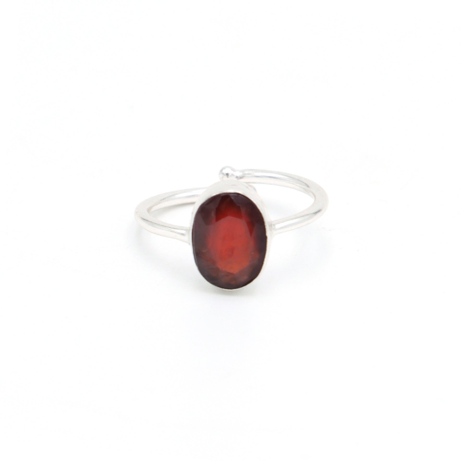 Dua Handmade Gomed Hassonite Oval Ring 8x11mm – Brown Adjustable Silver-Plated Birthstone - Raashi Ratan Gemstone Ring