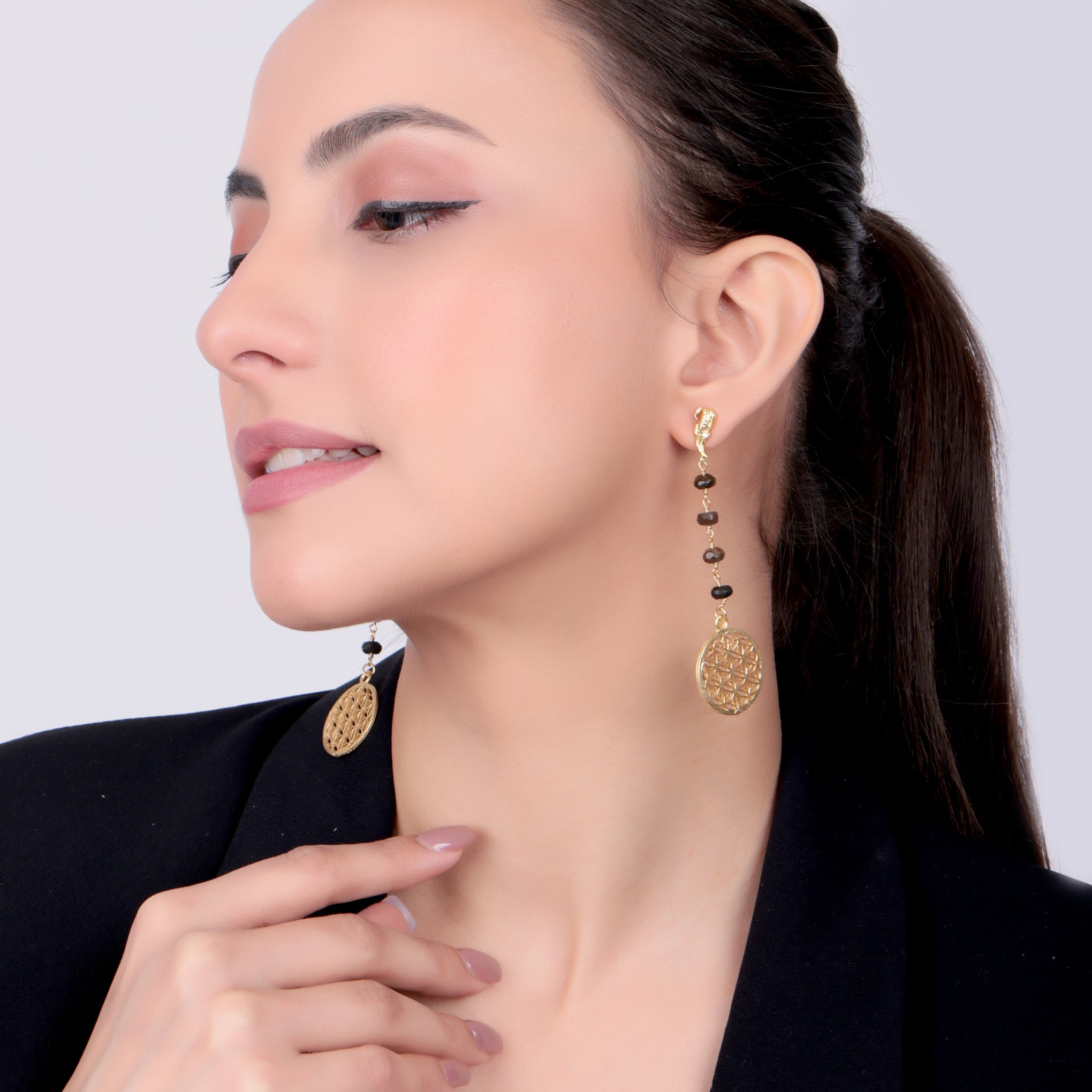 Dua Multy Tourmaline Earrings – Handmade 6mm Natural Color Gemstone Beaded Earrings