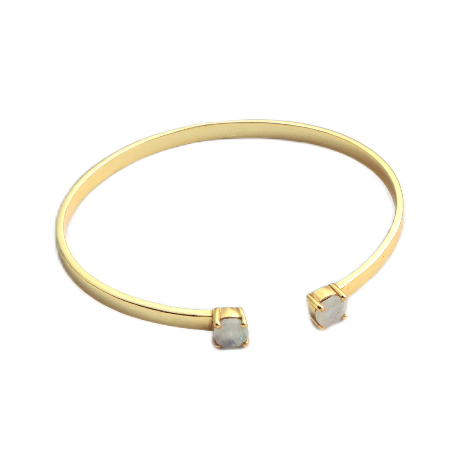 Dua Handmade Rainbow Moonstone Bracelet – 6mm Natural Round Moonstone Crystal Bracelet with Soothing Energy