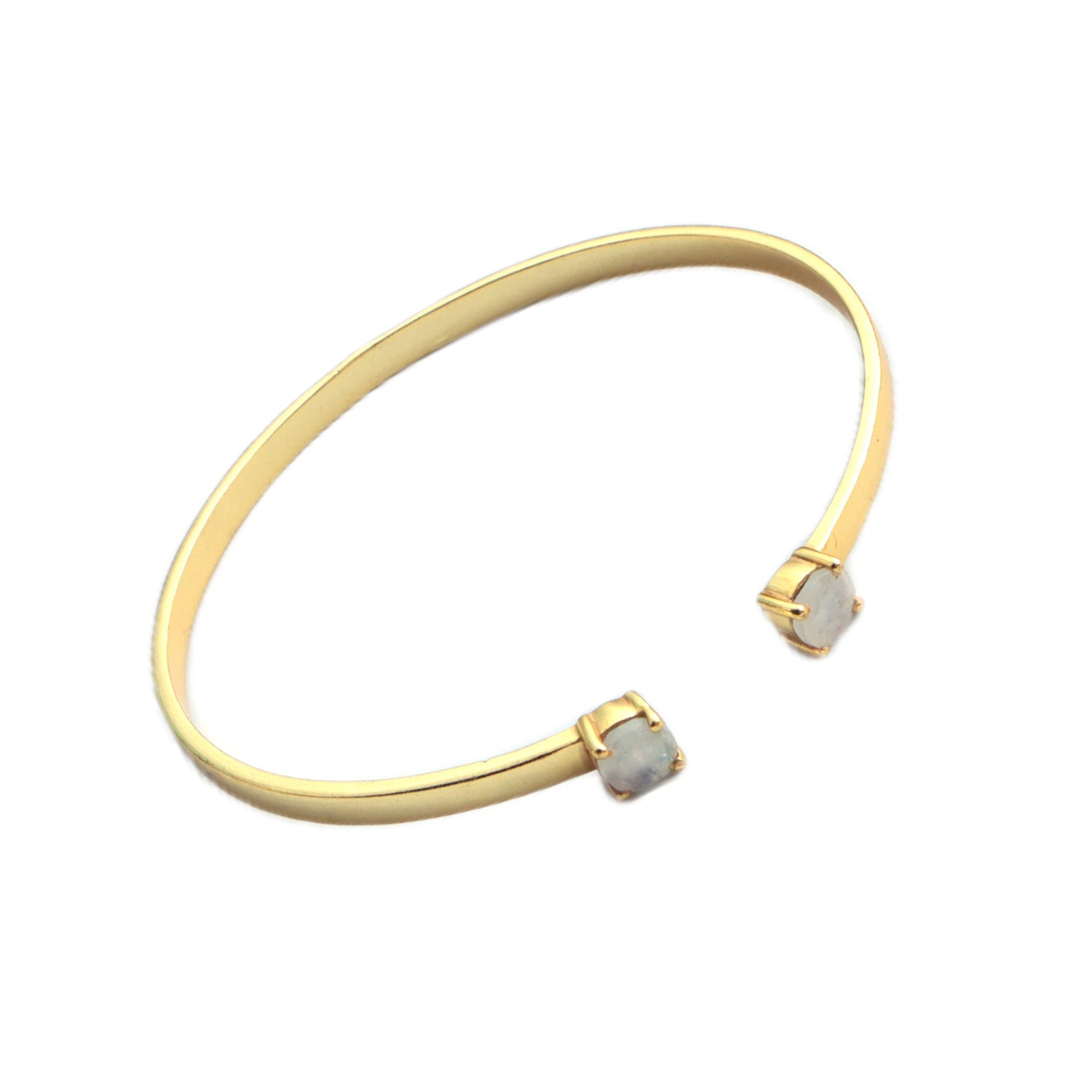 Dua Handmade Rainbow Moonstone Bracelet – 6mm Natural Round Moonstone Crystal Bracelet with Soothing Energy