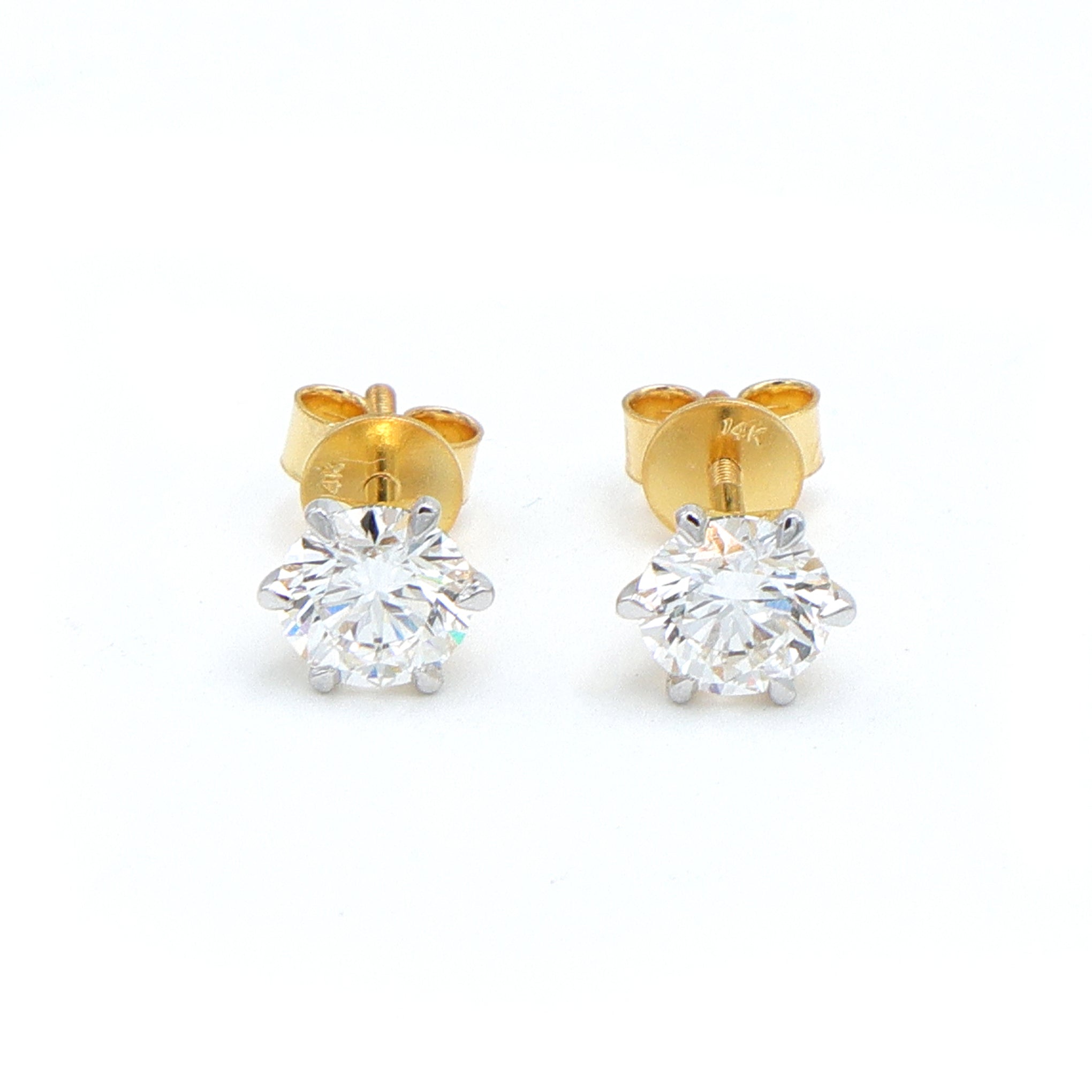 14K Gold Lab Grown Diamond Stud Earrings for Women – Minimalist Contemporary Jewelry for Weddings & Parties