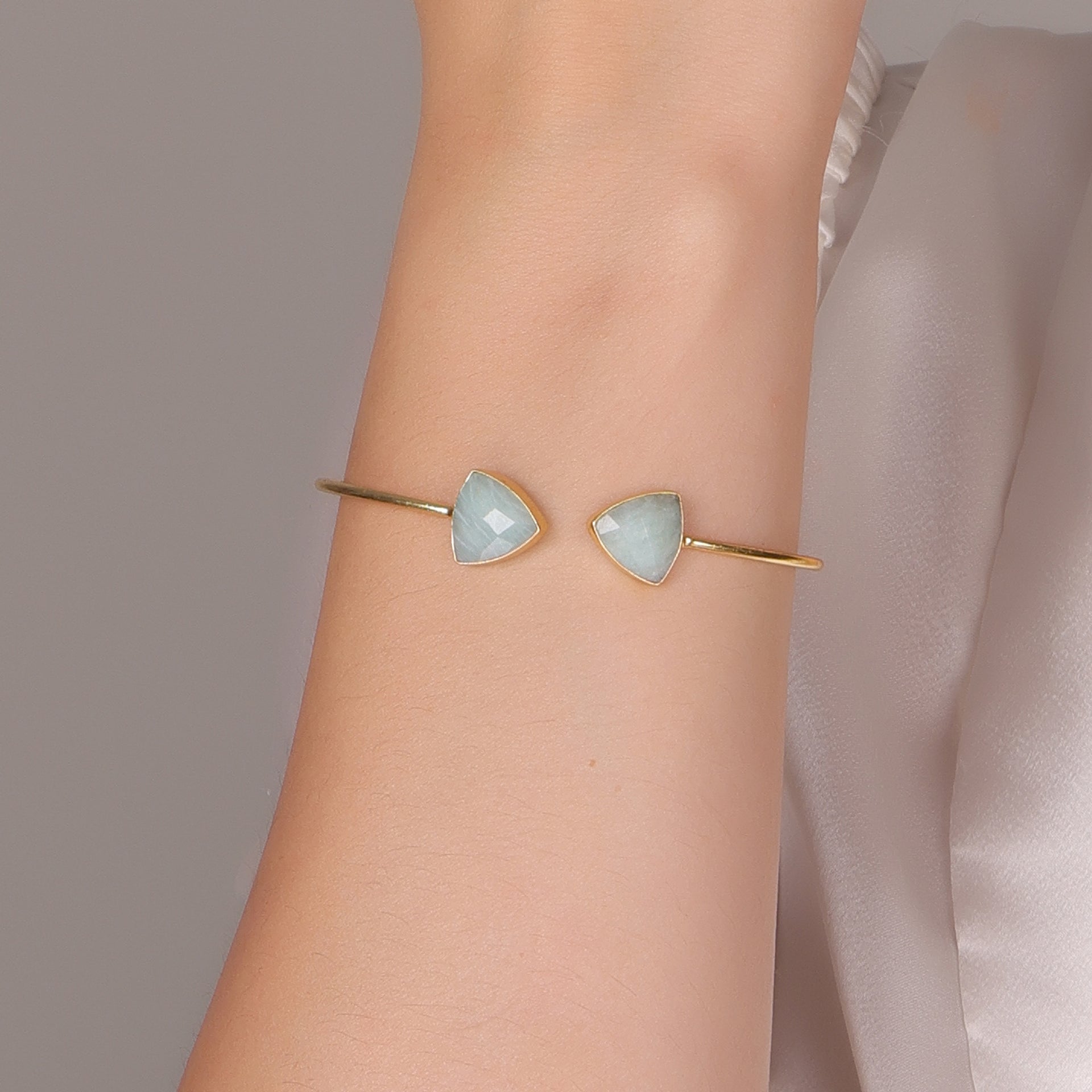 AmazoniteDoubleBangleBraceletGoldPlatedBrassGreenHealingJewelry_3