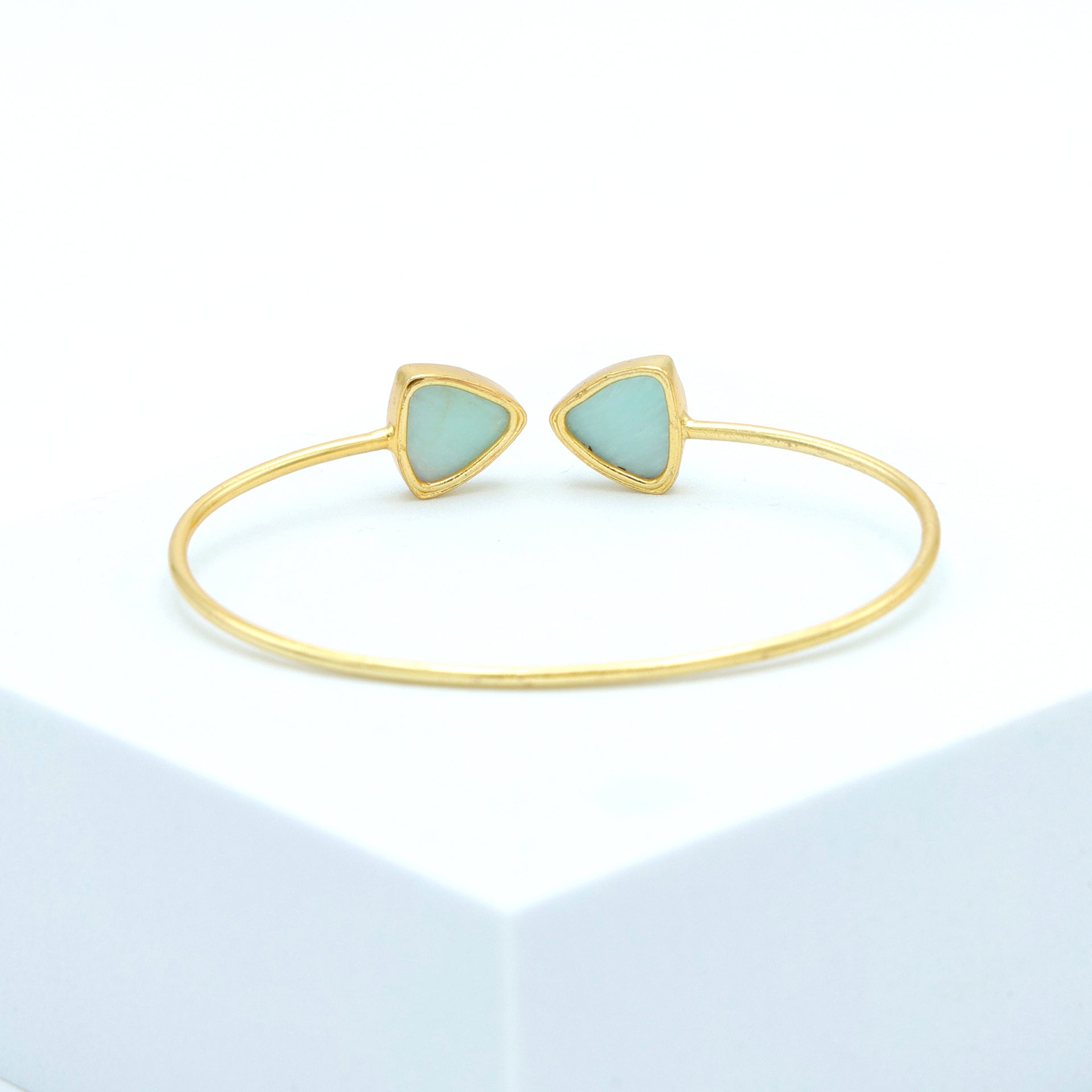 AmazoniteDoubleBangleBraceletGoldPlatedBrassGreenHealingJewelry_5