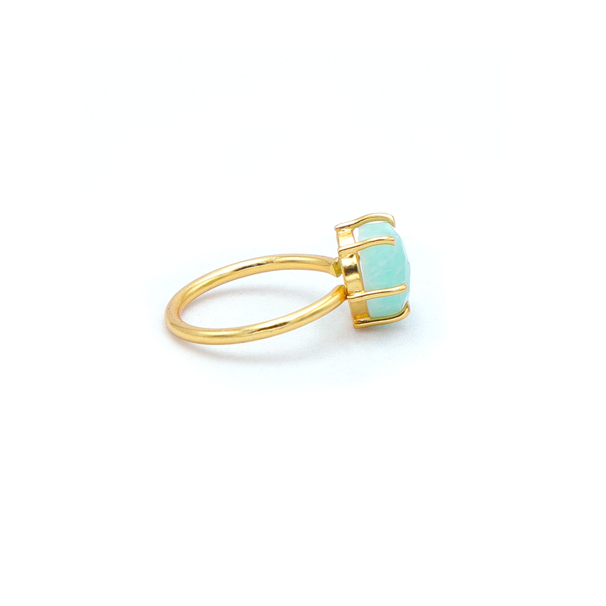 Dua Amazonite Heart Carving Ring – Handmade Green Crystal Love Ring - Dua Online