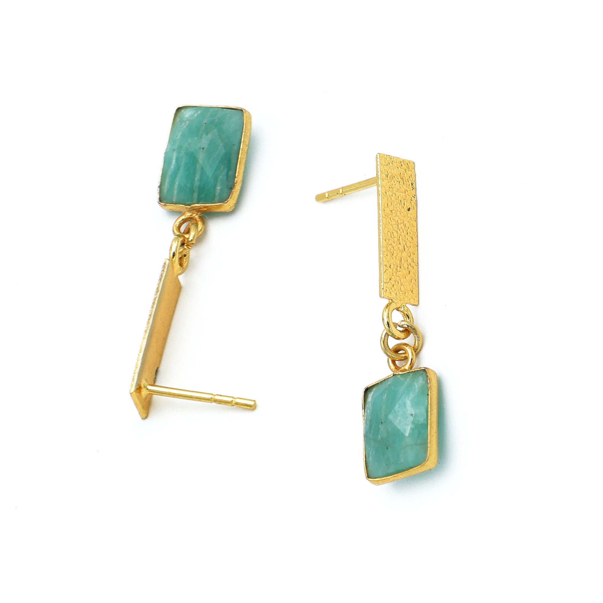 DuaAmazoniteRectangleEarrings_HandmadeGold-PlatedElegantJewelry