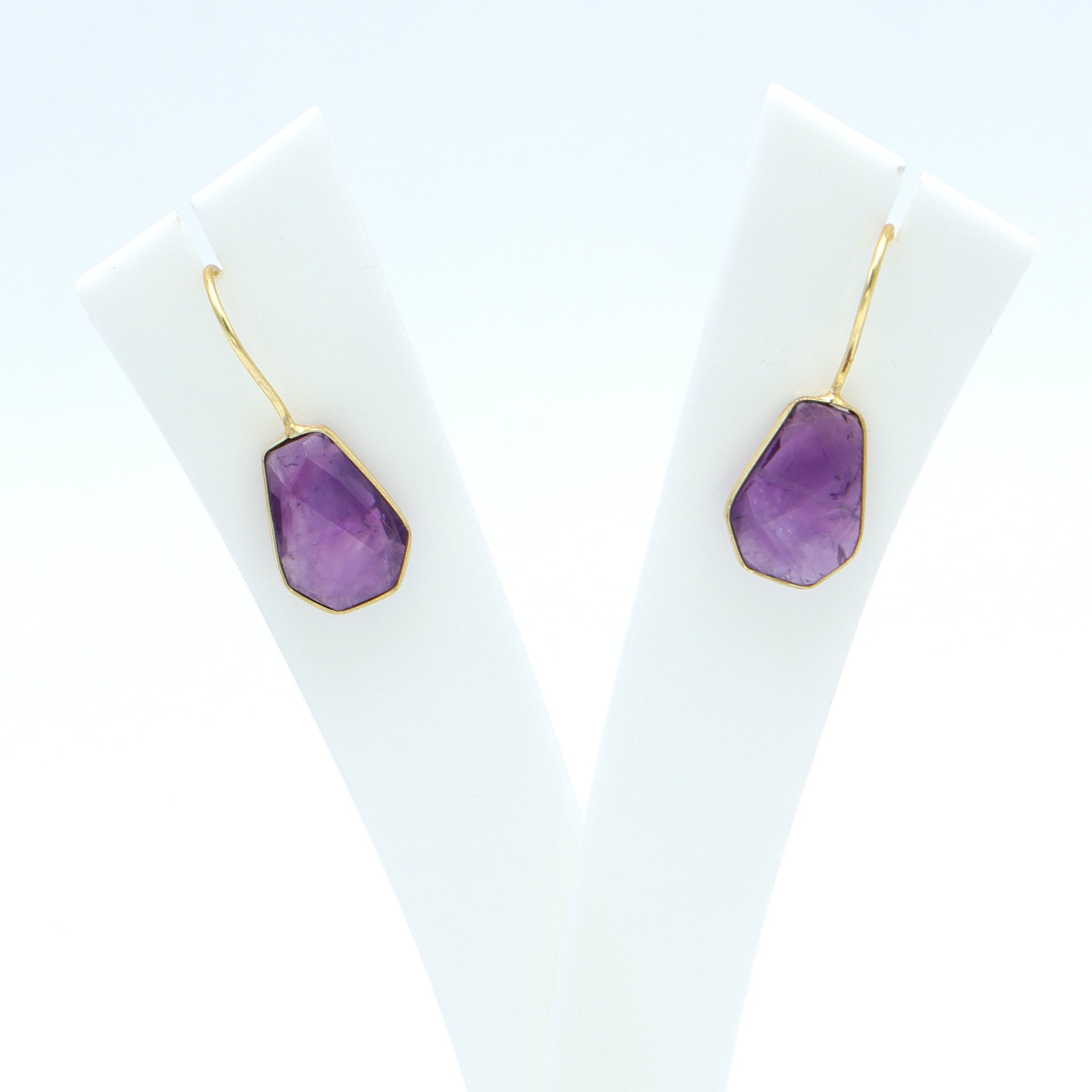 Dua Amethyst Earrings – Elegant Handmade Gold-Plated Party Jewelry - Dua Online