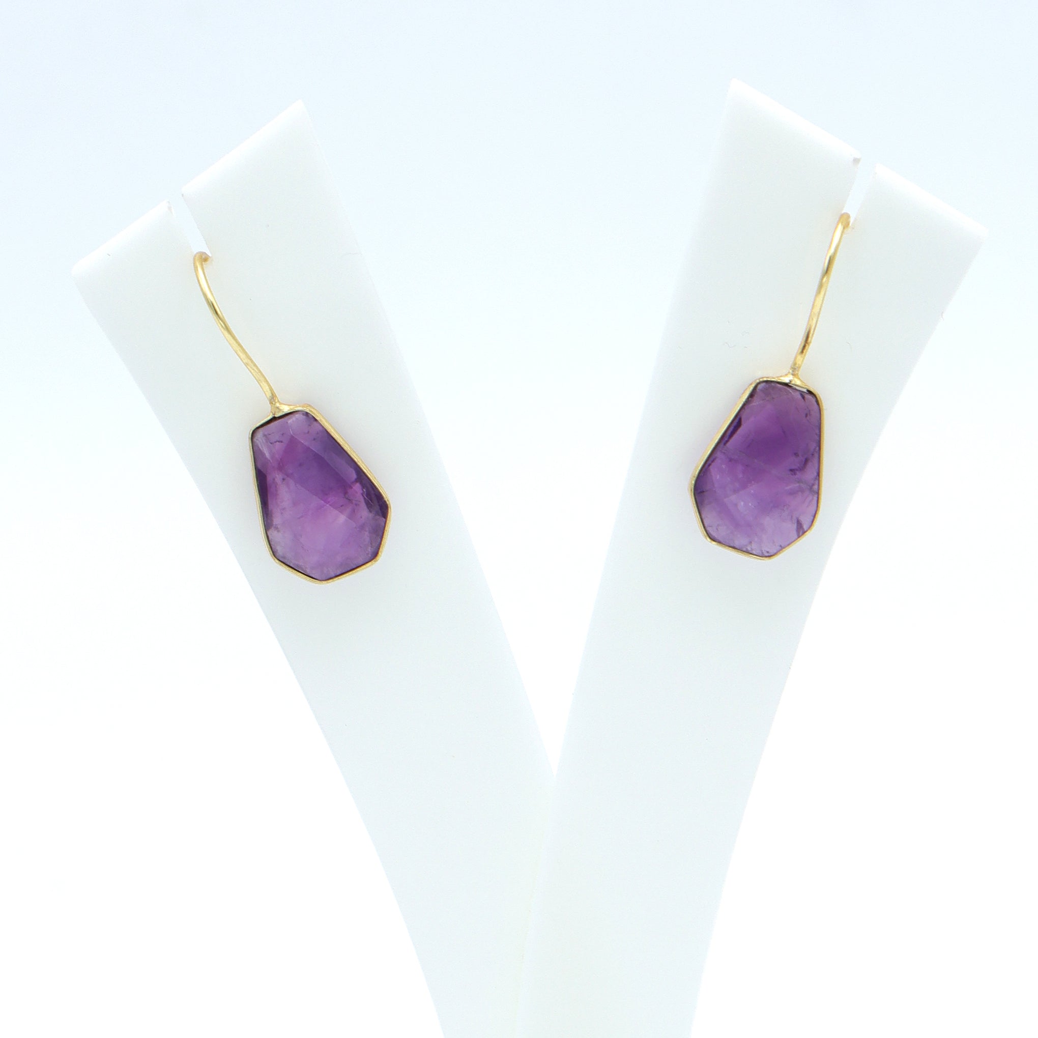 Dua Amethyst Earrings – Elegant Handmade Gold-Plated Party Jewelry - Dua Online