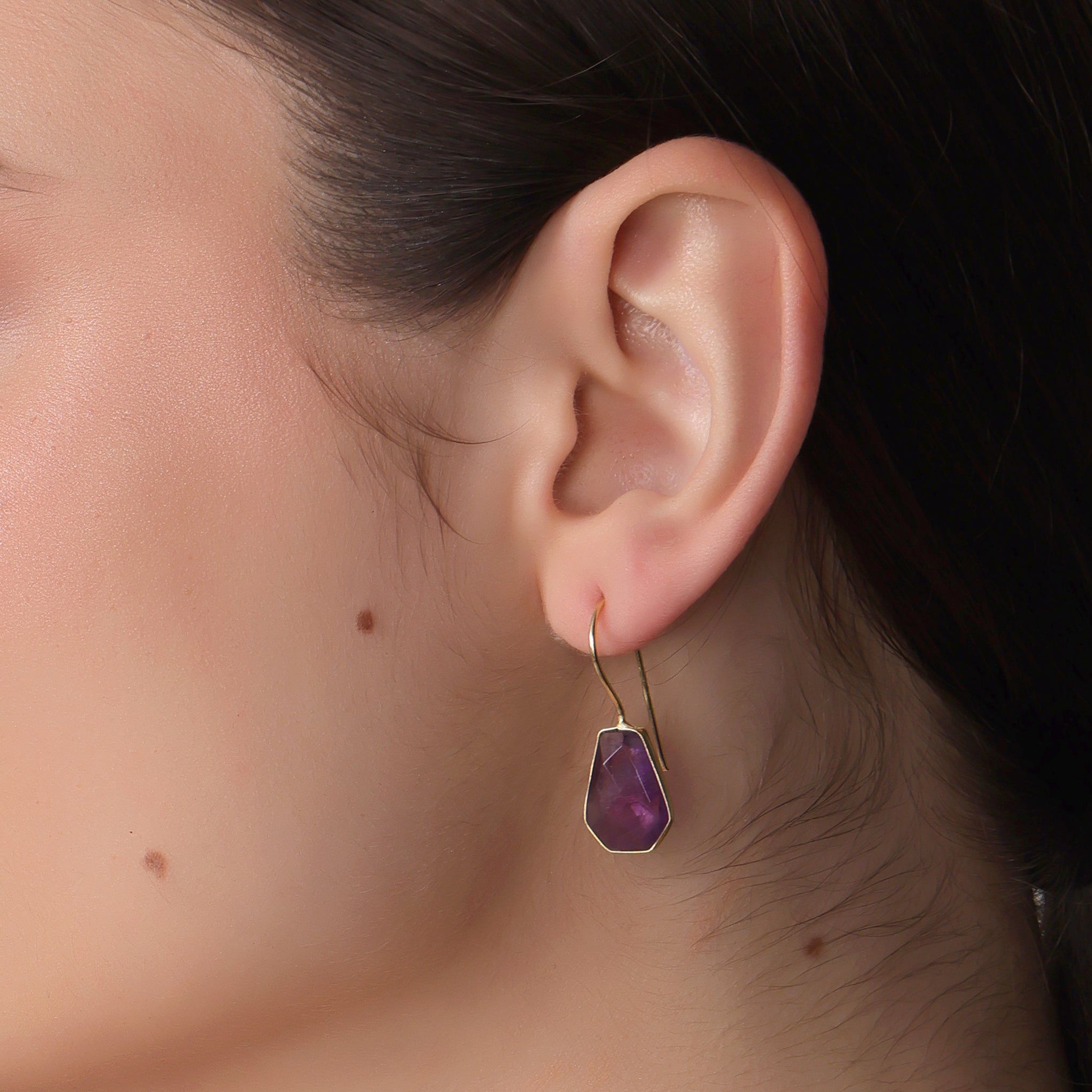 Dua Amethyst Earrings – Elegant Handmade Gold-Plated Party Jewelry - Dua Online