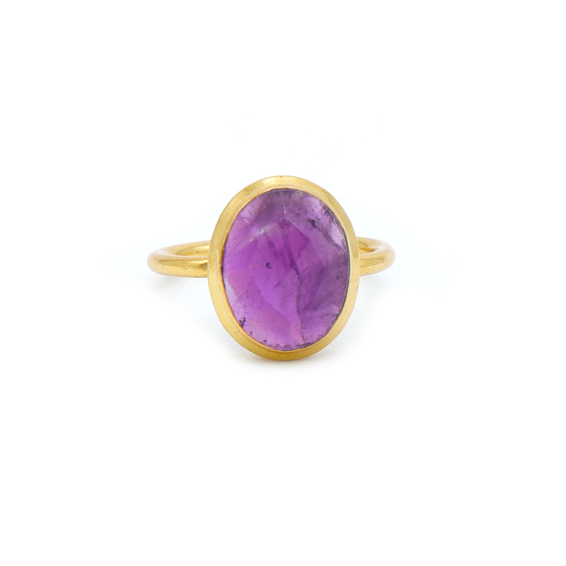 Dua Amethyst Oval Ring – Luxury Gold-Plated Birthstone Jewelry - Dua Online
