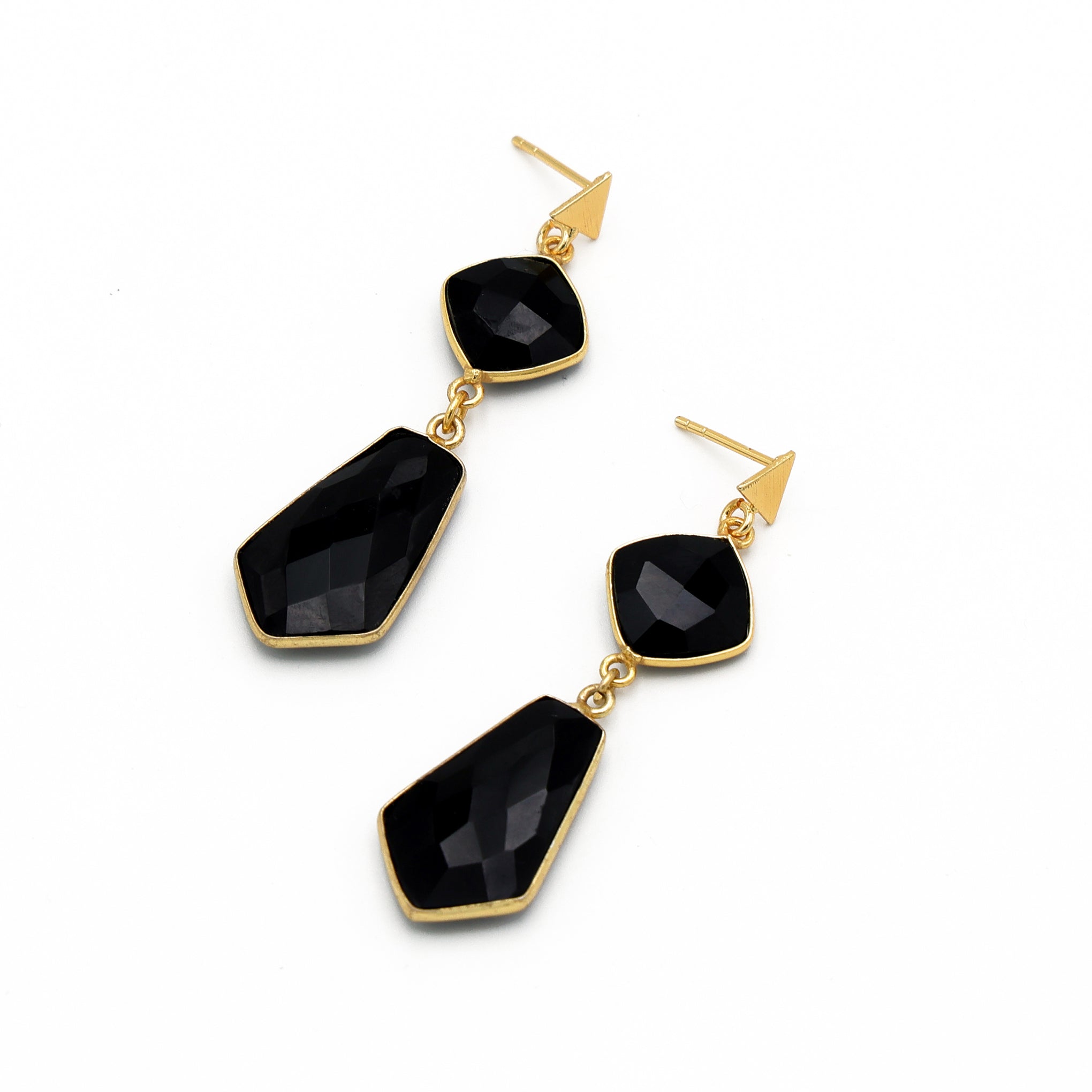 DuaBlackOnyxCushionTieEarrings_HandmadeGold-PlatedElegantJewelry