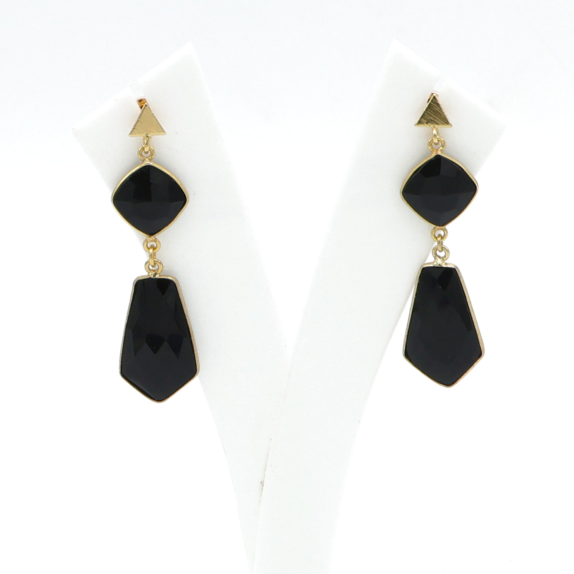 DuaBlackOnyxCushionTieEarrings_HandmadeGold