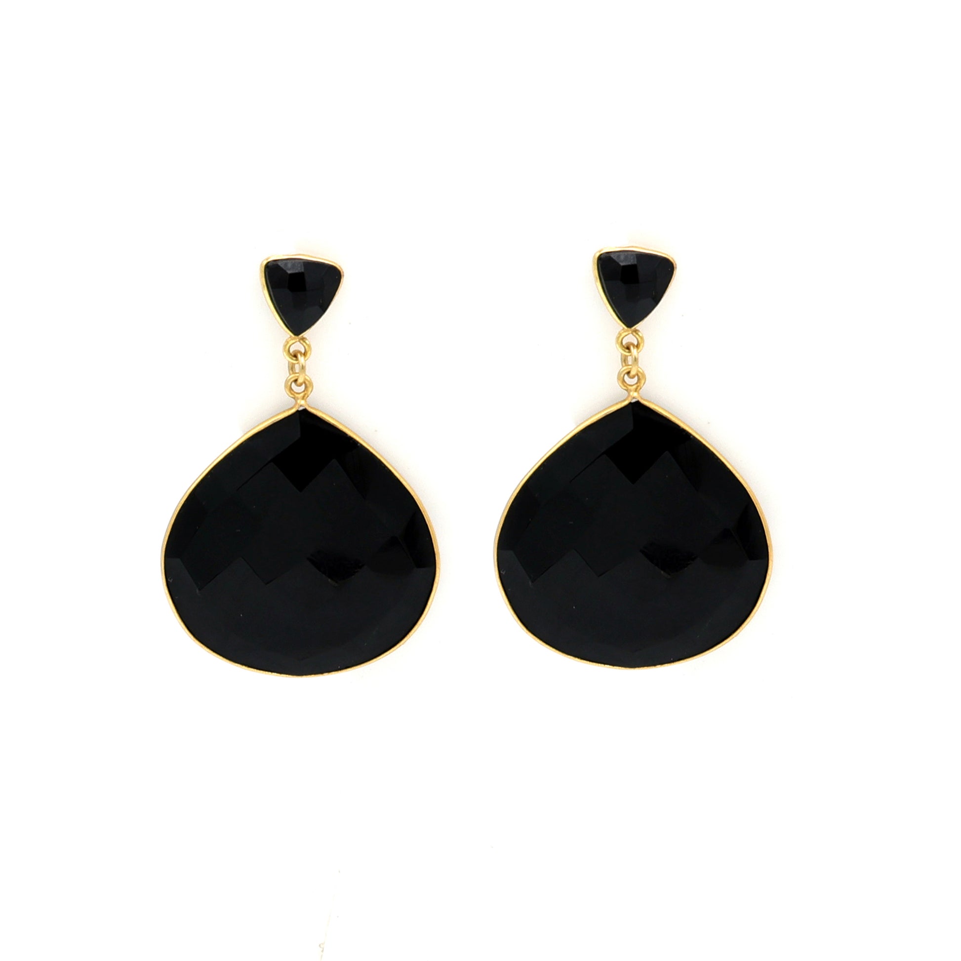 DuaBlackOnyxHeartTrillionEarrings_HandmadeGold-PlatedElegantJewelry