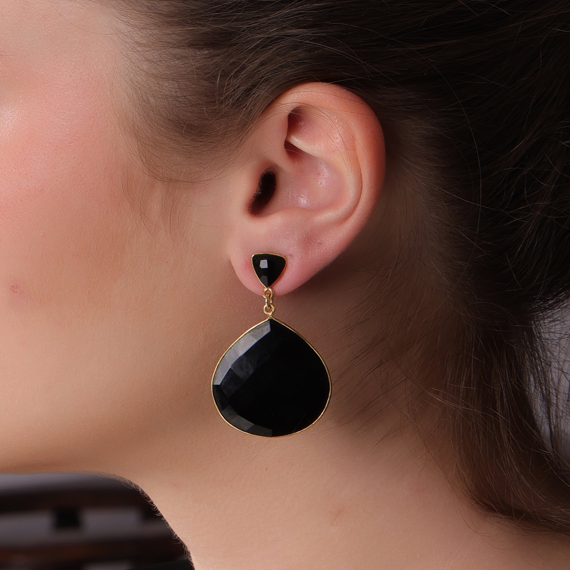 DuaBlackOnyxHeartTrillionEarrings_HandmadeGold-PlatedElegantJewelry