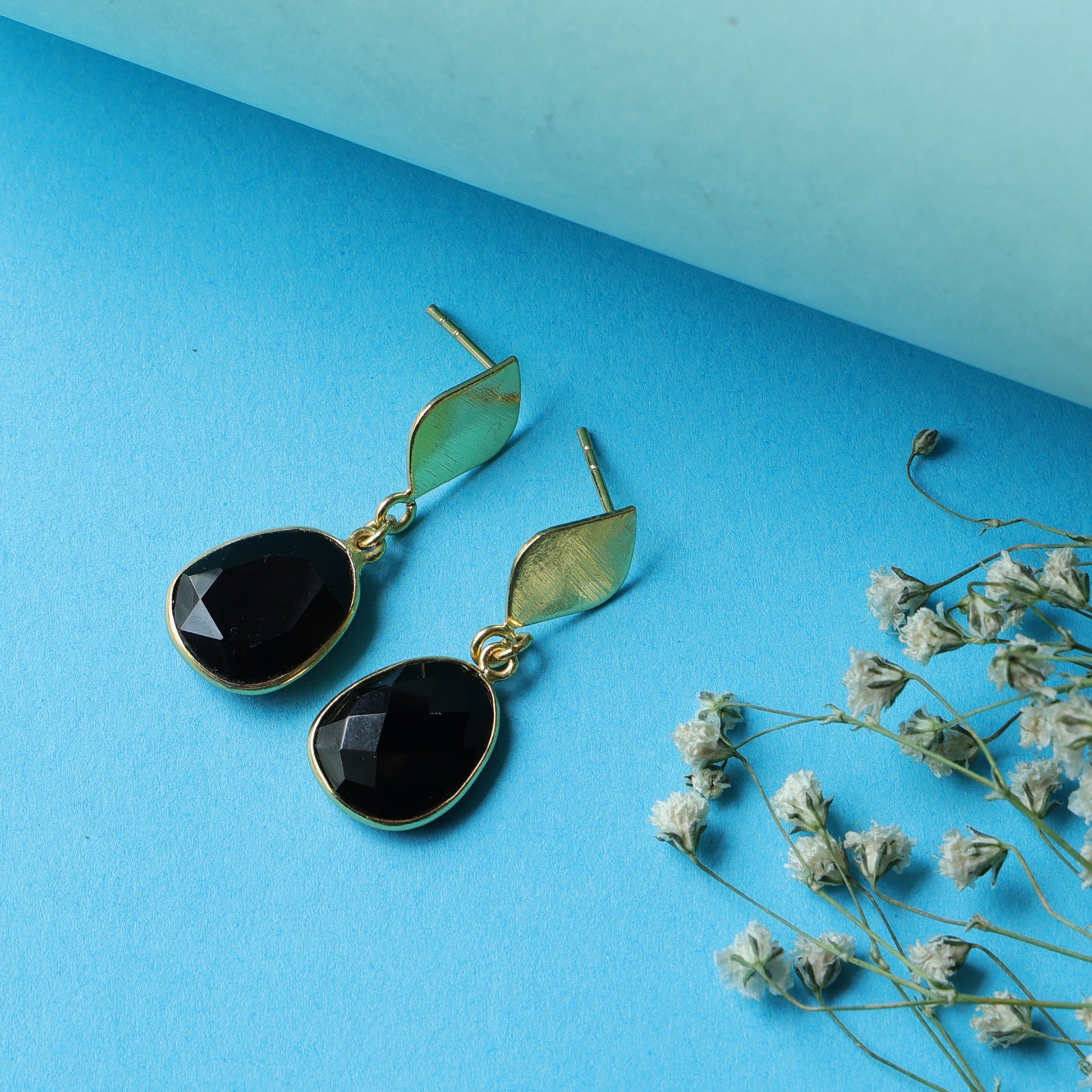 DuaBlackOnyxUnshapeEarrings_HandmadeGold-PlatedStatementJewelry_6