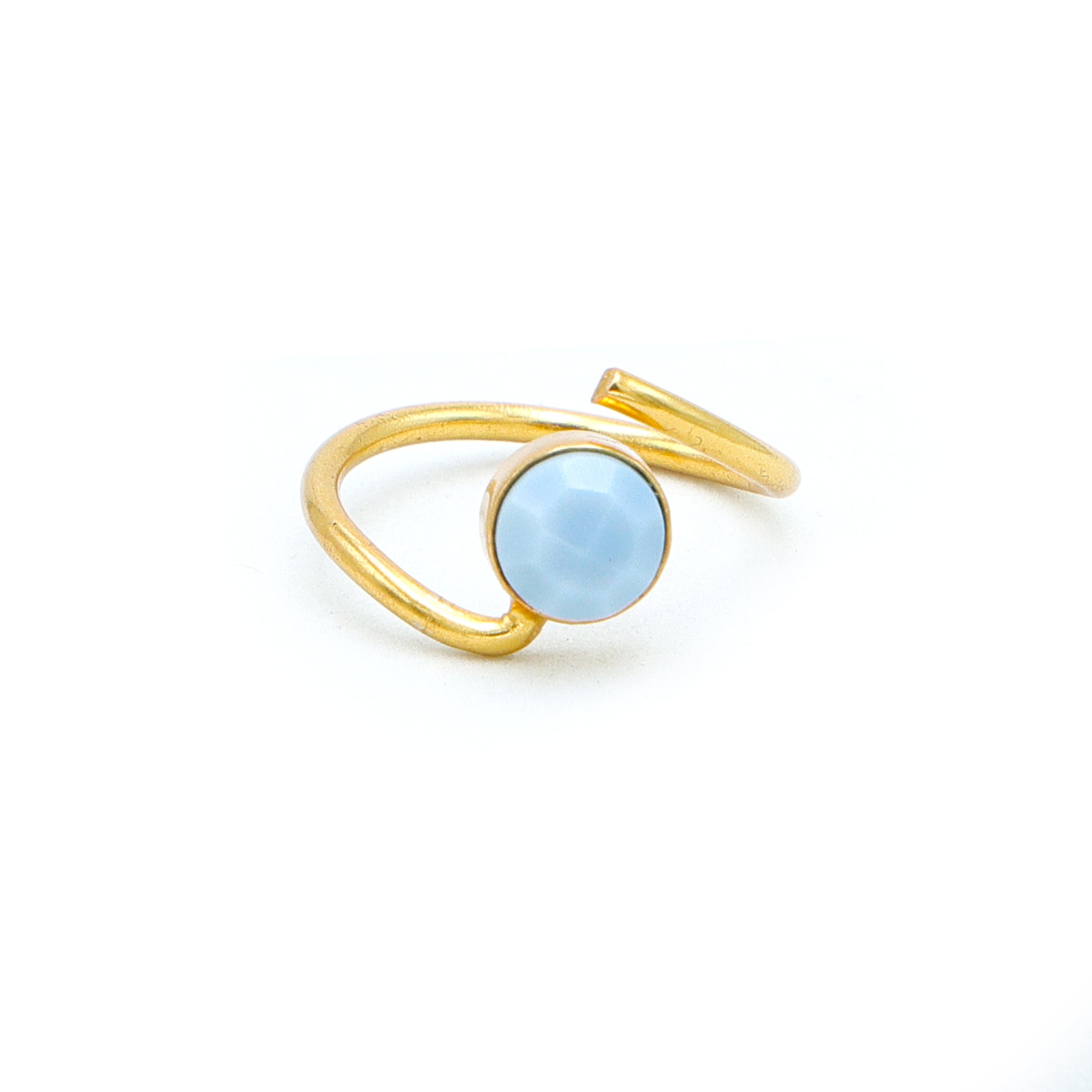 Dua Blue Opal Ring – Elegant Gold-Plated Opal Birthstone Jewelry - Dua Online