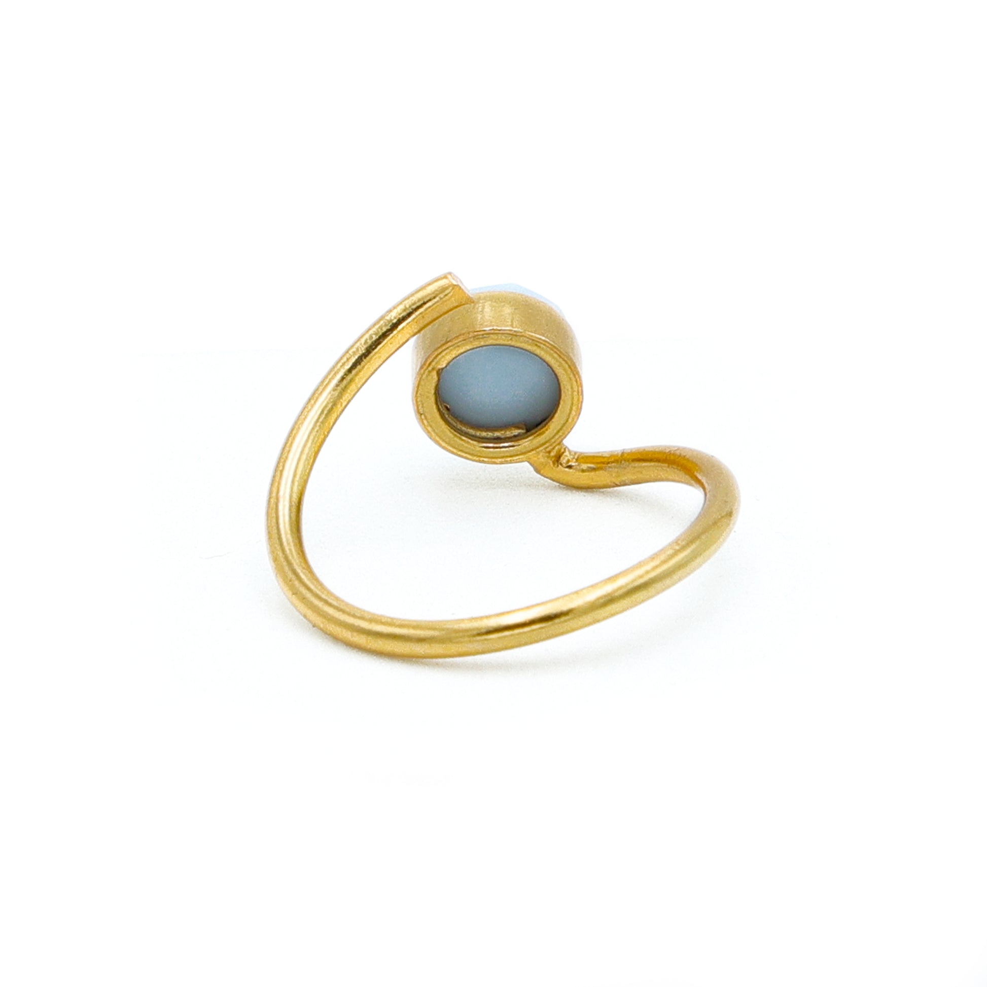 Dua Blue Opal Ring – Elegant Gold-Plated Opal Birthstone Jewelry - Dua Online