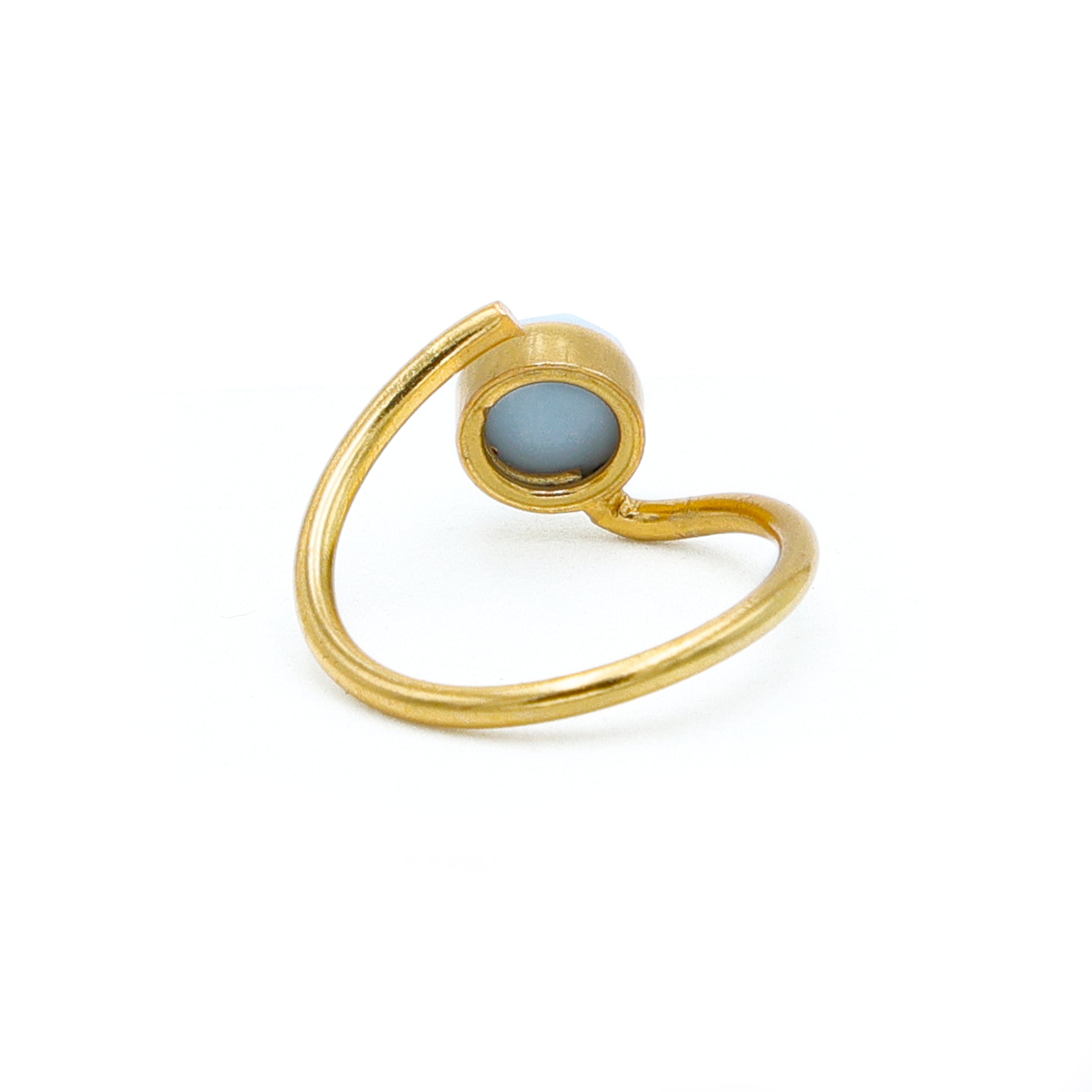 Dua Blue Opal Ring – Elegant Gold-Plated Opal Birthstone Jewelry - Dua Online