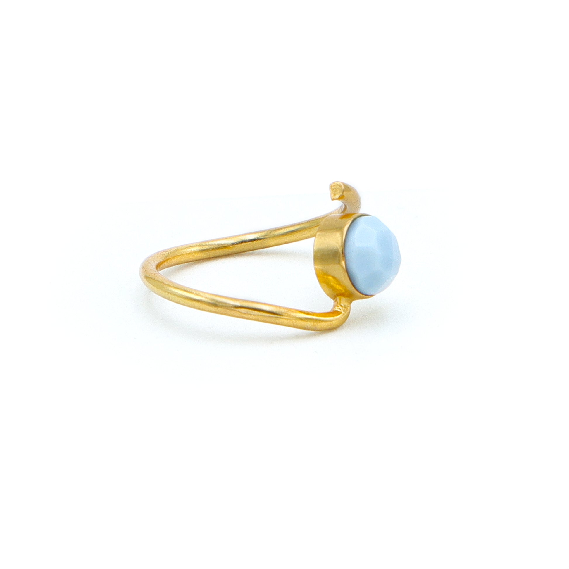 Dua Blue Opal Ring – Elegant Gold-Plated Opal Birthstone Jewelry - Dua Online