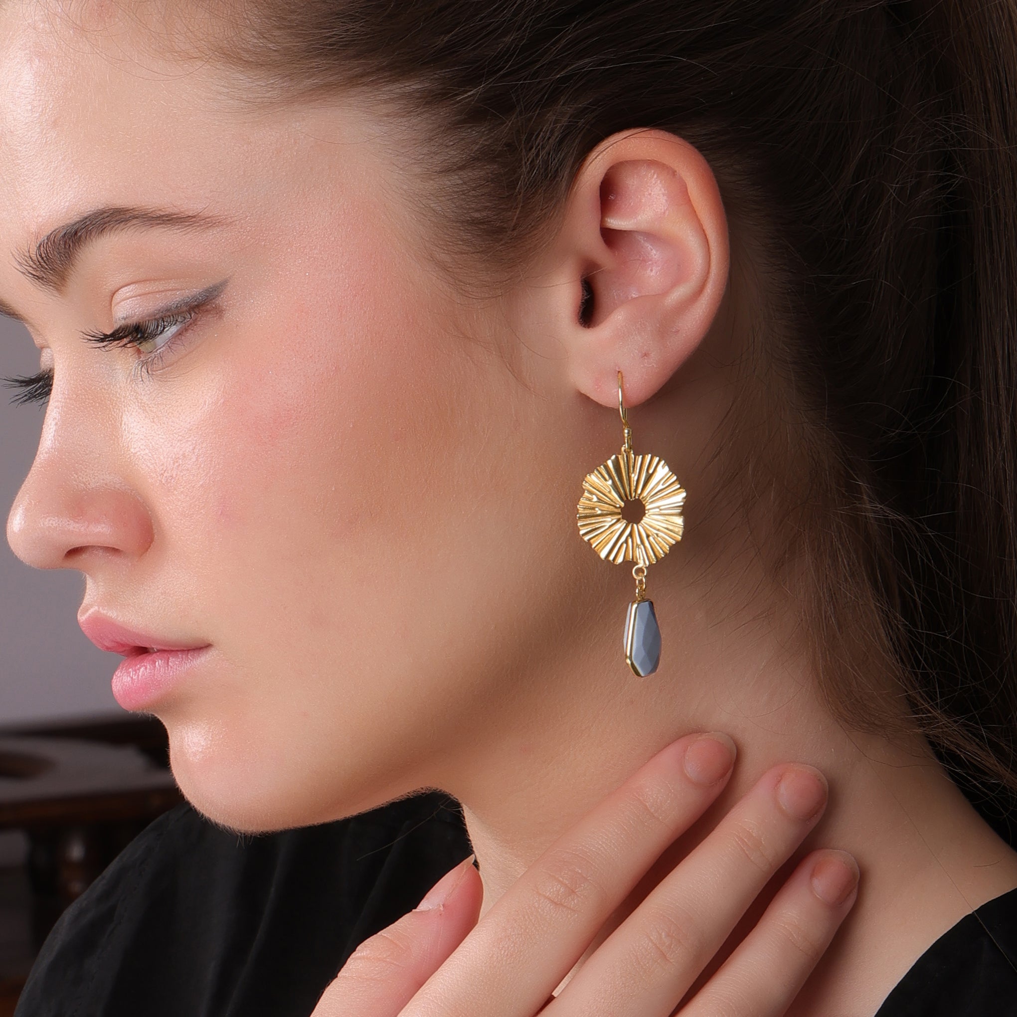 DuaBlueOpalWideHexagonEarrings_HandmadeGold-PlatedStatementJewelry_3