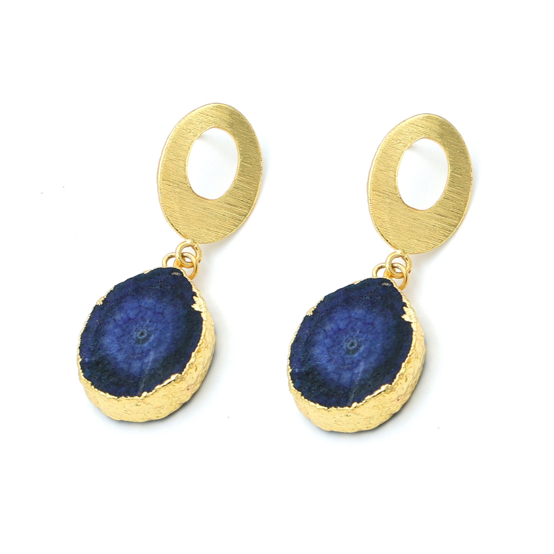 DuaBlueSolarQuartzEarrings_HandmadeGold-PlatedElegantJewelry