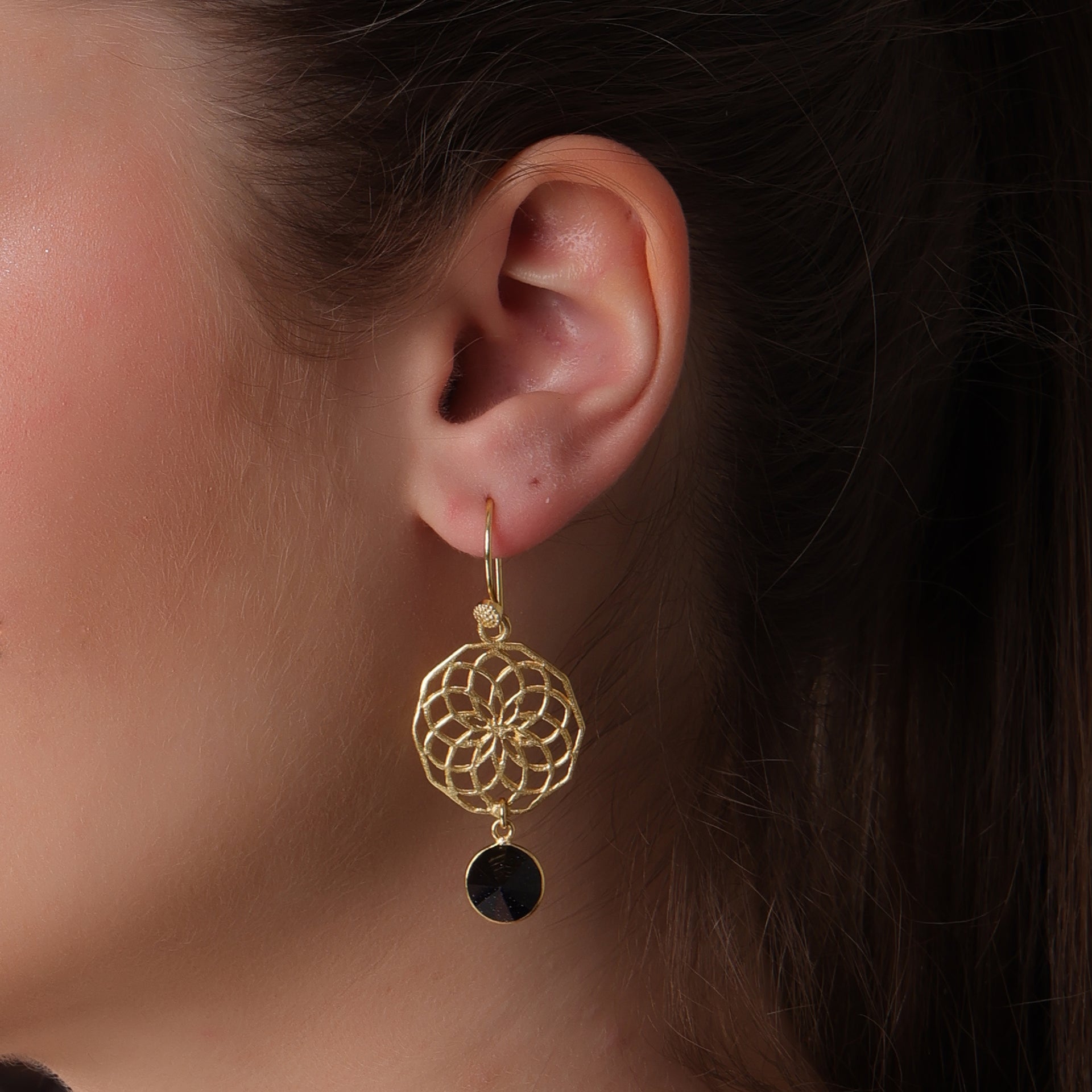 DuaBlueSunstoneConeEarrings_HandmadeGold-PlatedElegantJewelry
