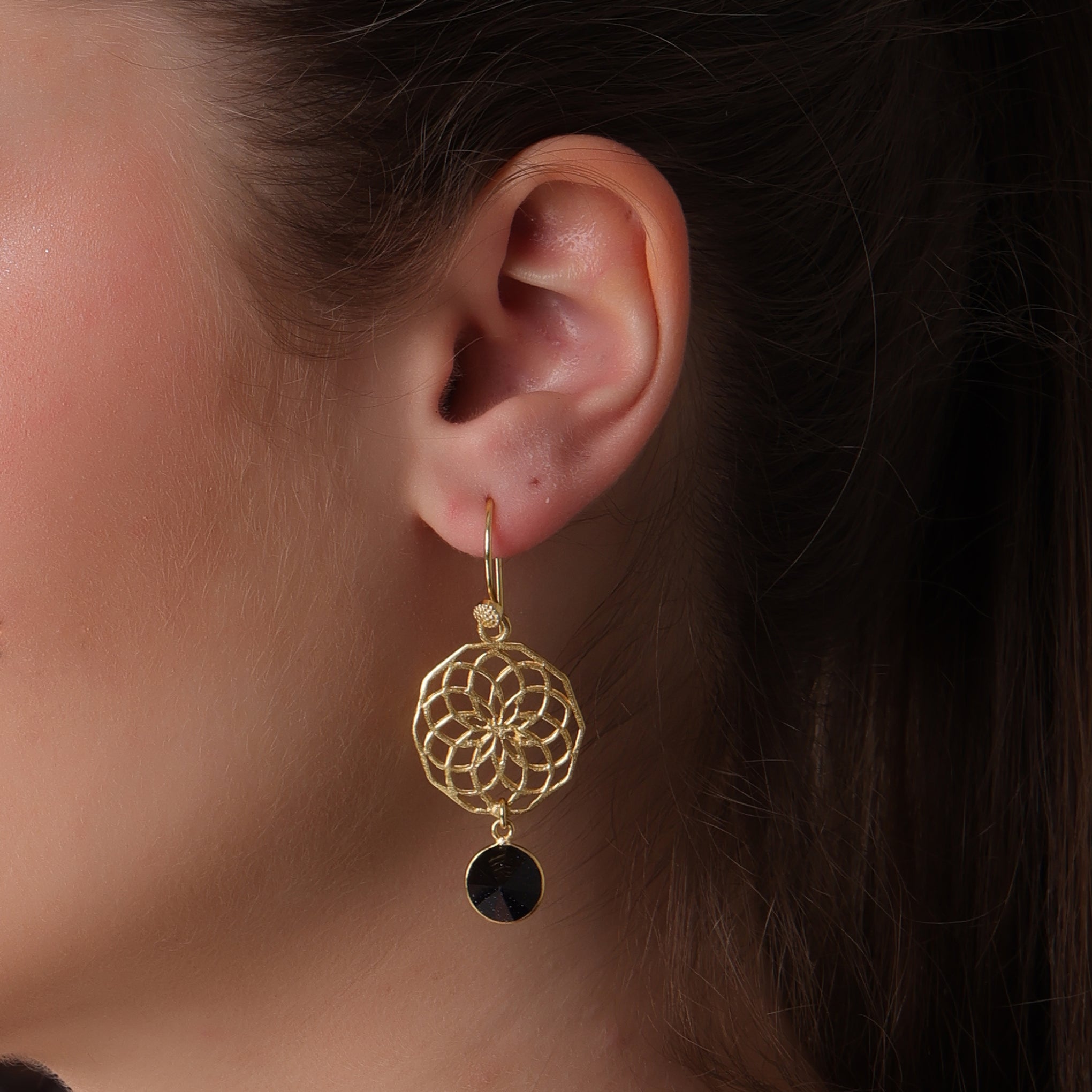 DuaBlueSunstoneConeEarrings_HandmadeGold-PlatedElegantJewelry