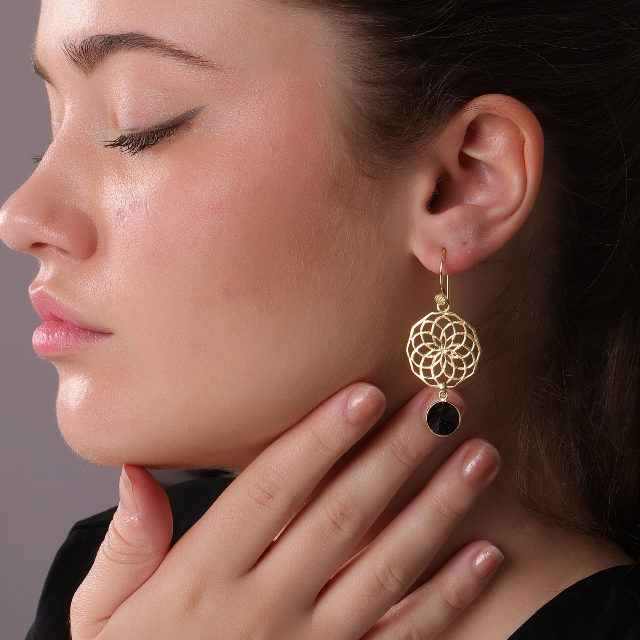 DuaBlueSunstoneConeEarrings_HandmadeGold-PlatedElegantJewelry_2