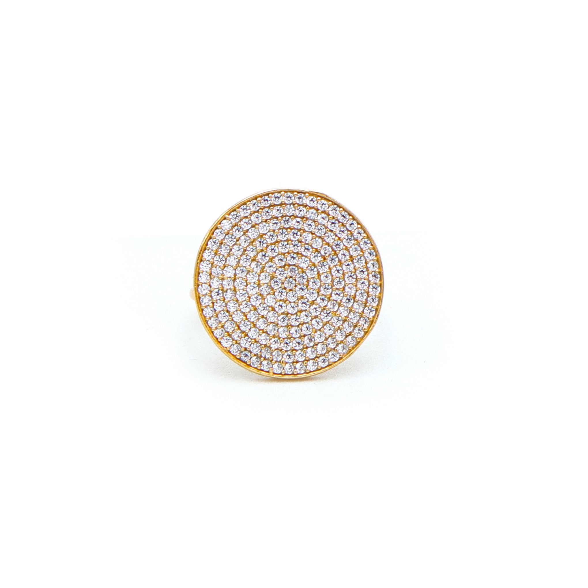Dua CZ Round Ring – Sparkling Cubic Zirconia Gold-Plated Engagement Jewelry - Dua Online