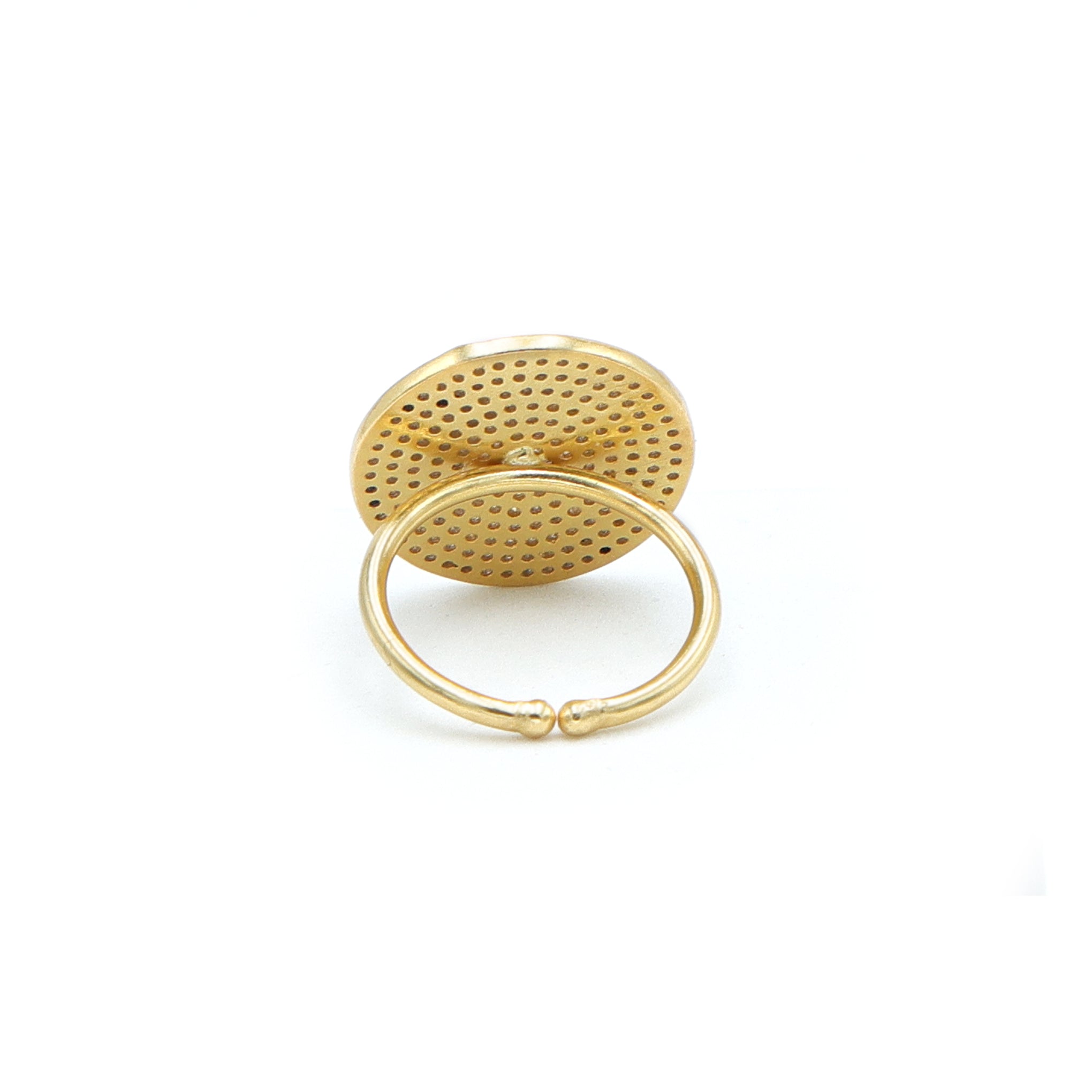Dua CZ Round Ring – Sparkling Cubic Zirconia Gold-Plated Engagement Jewelry - Dua Online