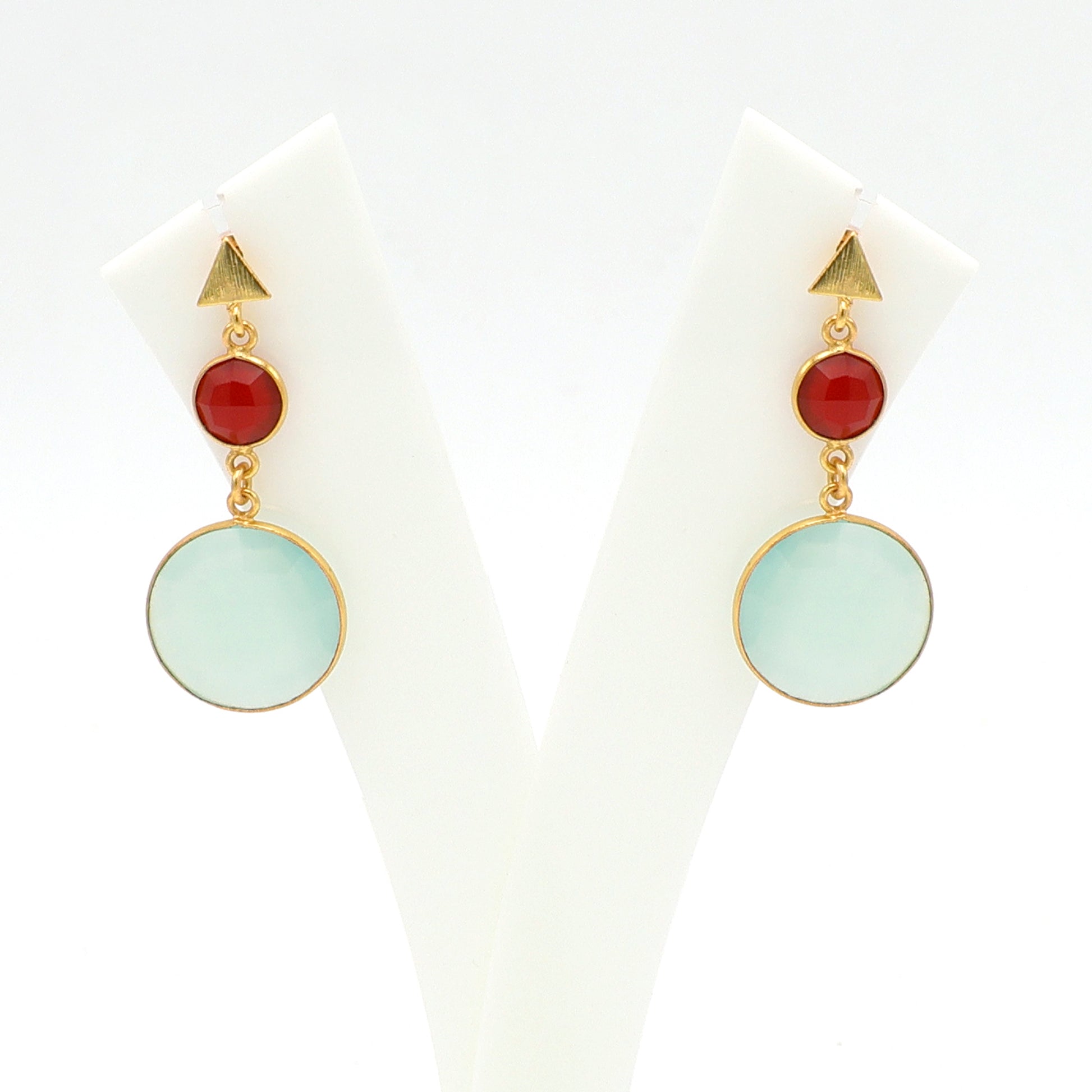 DuaCarnelianChalcedonyandBlueChalcedonyEarrings_HandmadeGold-PlatedElegantJewelry_3