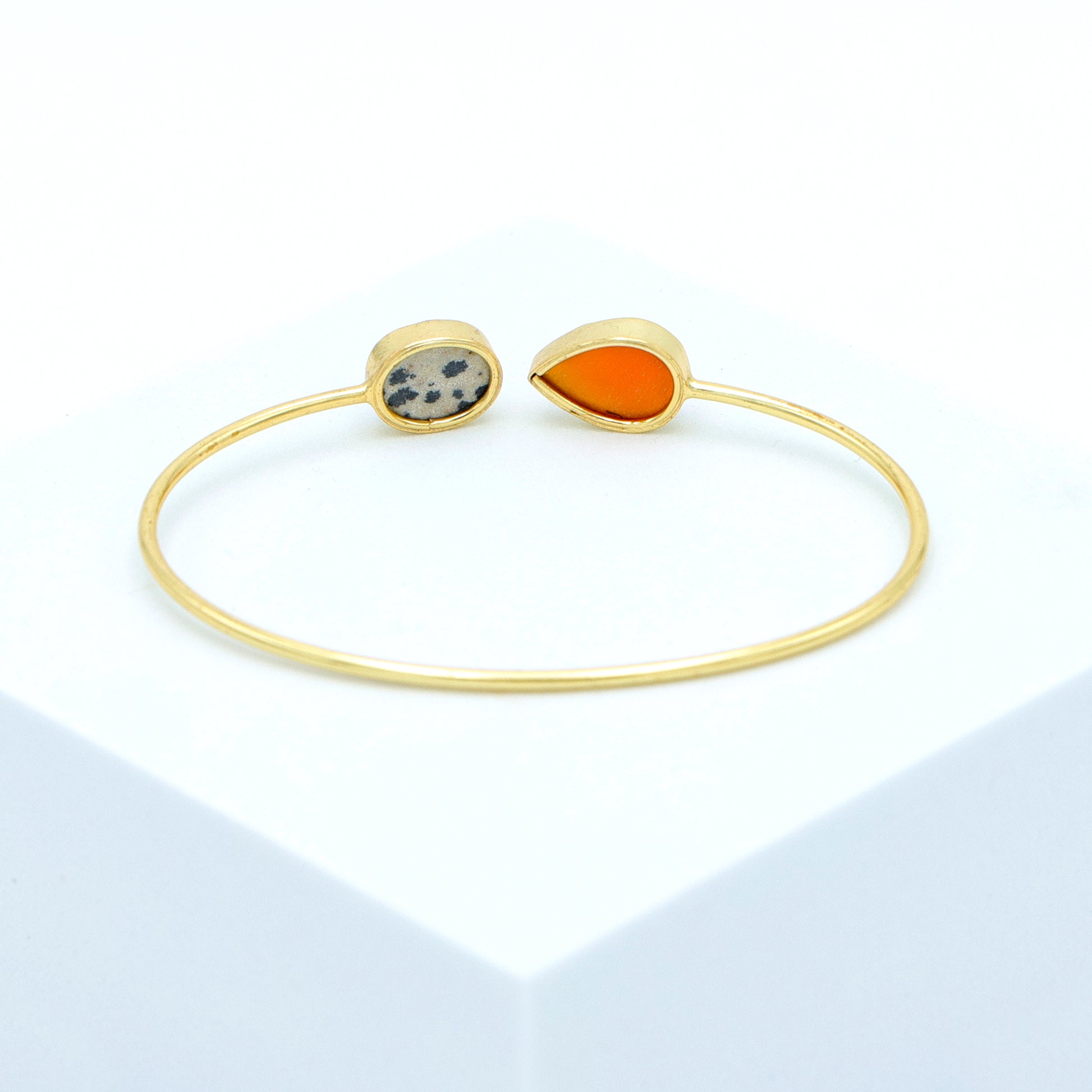 DuaDalmatianJasper_CarnelianCalcedonyBangle_UniqueGold-PlatedGemstoneJewelry_5