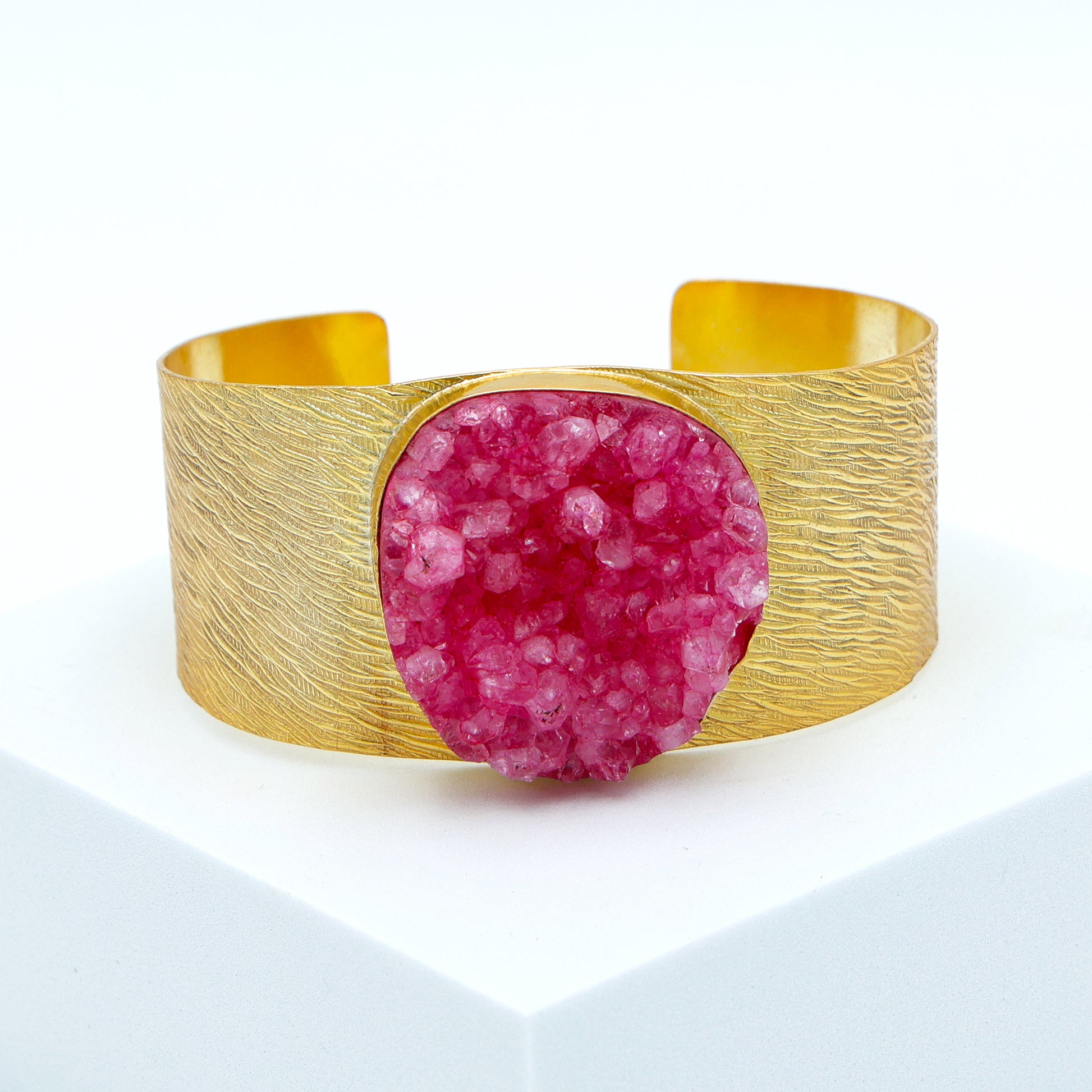 DuaDrusyWhiteGold-PlatedBangle_NaturalAgateGemstoneJewelryforWomen