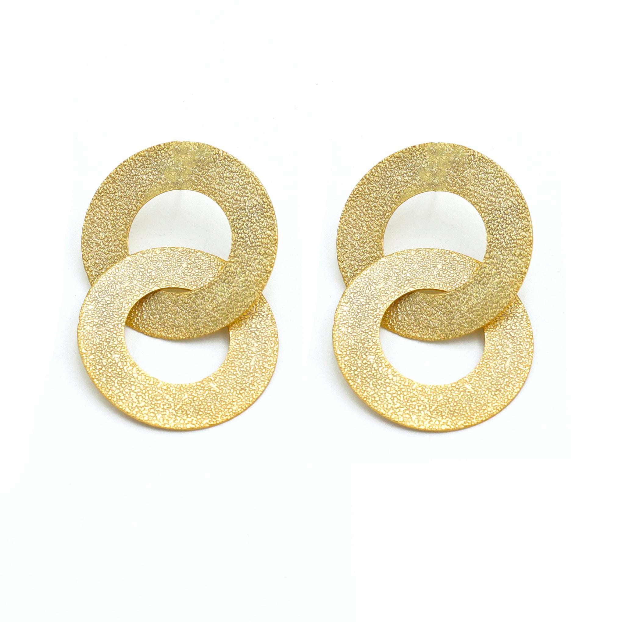 Dua Elegant Gold-Plated Brass Earrings – Luxury Handcrafted Statement Jewelry