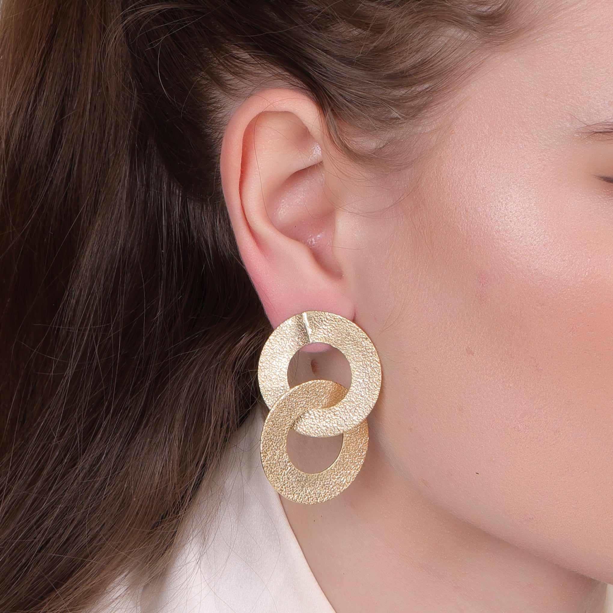 Dua Elegant Gold-Plated Brass Earrings – Luxury Handcrafted Statement Jewelry