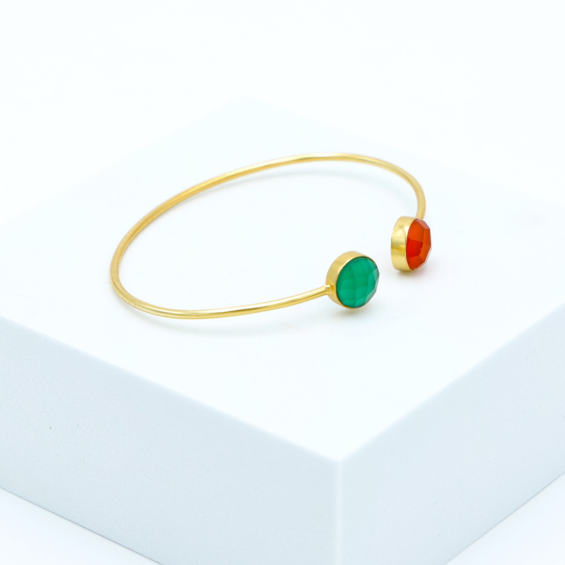 DuaGreenOnyx_CarnelianCalcedonyBangle_StunningMulticolorGold-PlatedBracelet_6
