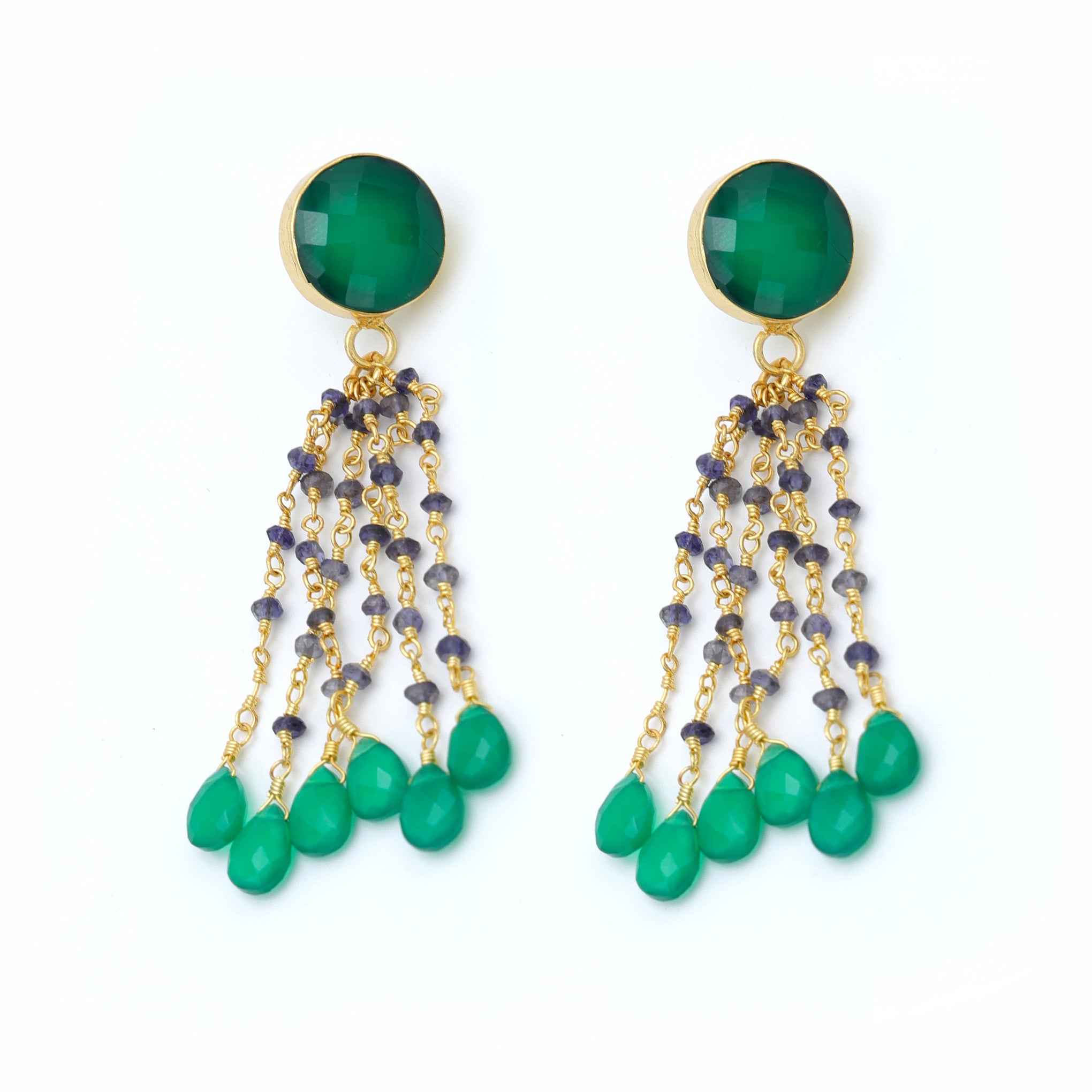 DuaGreenOnyx_IoliteEarringsHandmadeGoldPlatedMulticolorJewelry