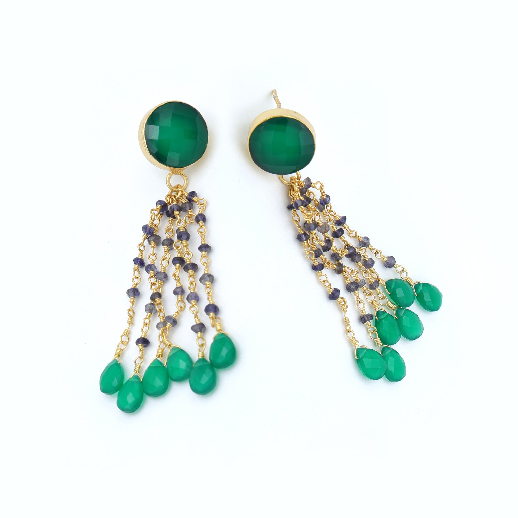 DuaGreenOnyx_IoliteEarringsHandmadeGoldPlatedMulticolorJewelry