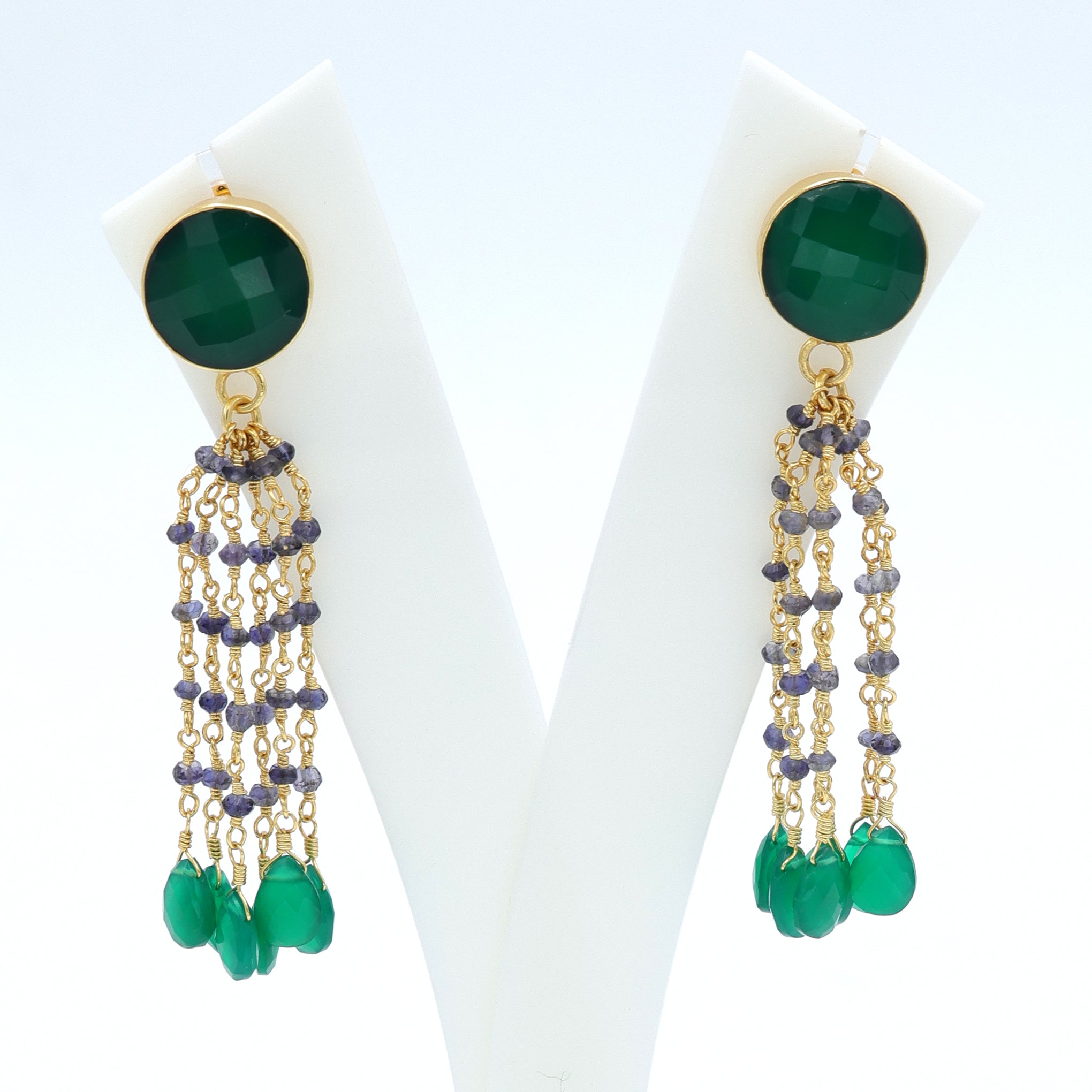 DuaGreenOnyx_IoliteEarringsHandmadeGoldPlatedMulticolorJewelry