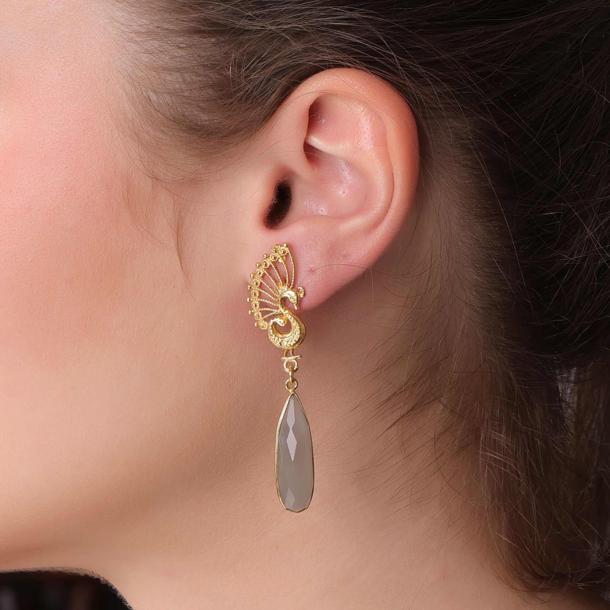 DuaGreyMoonstonePeacockEarrings_HandcraftedGold-PlatedStatementJewelry