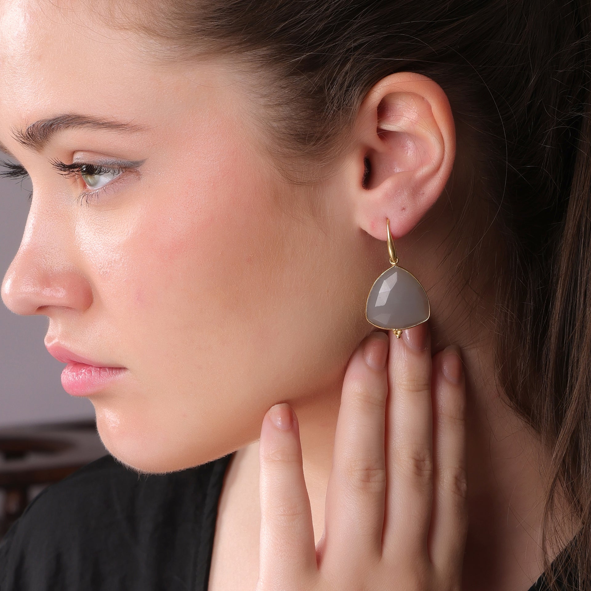 DuaGreyMoonstoneTrillionEarrings_HandmadeGold-PlatedElegantJewelry_7