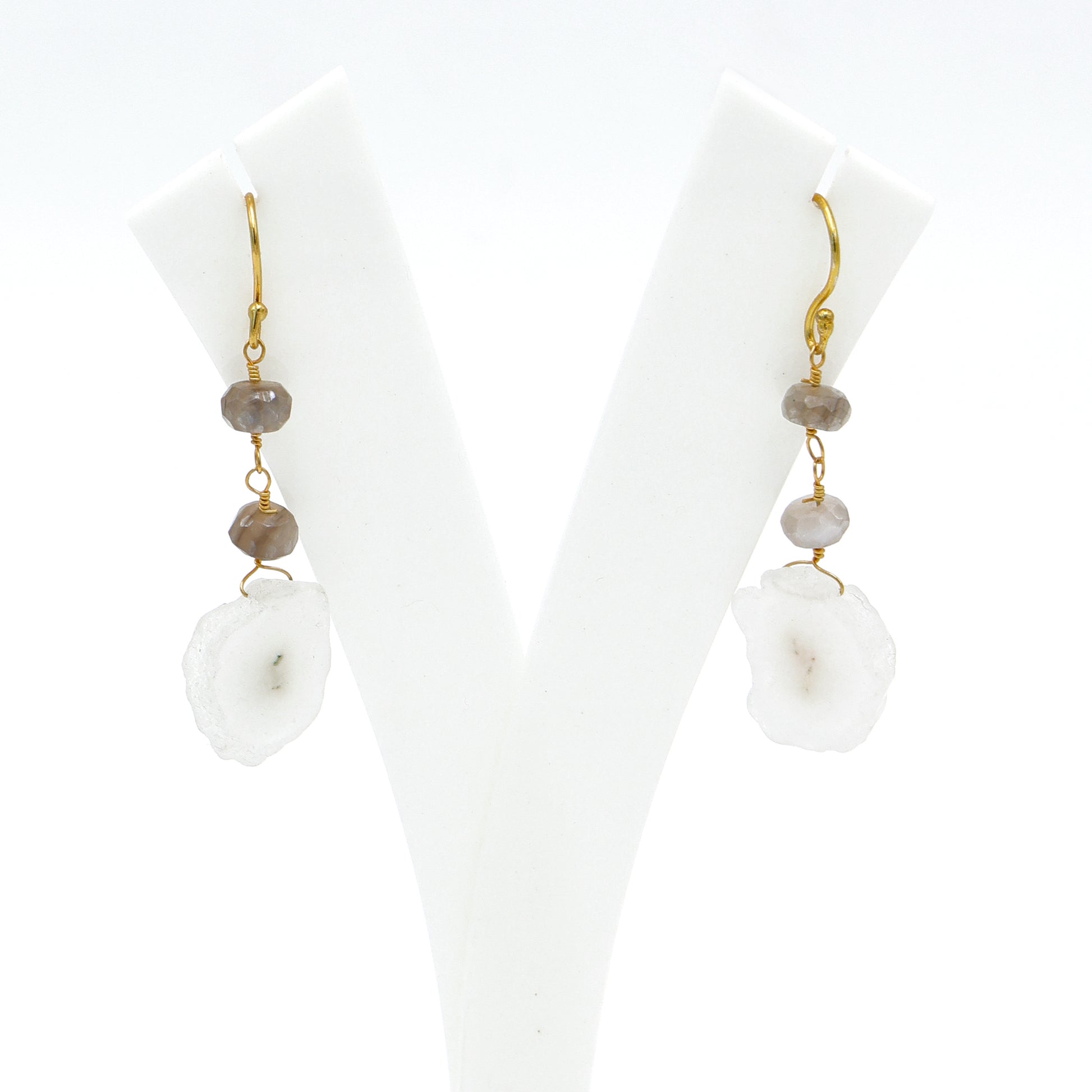 DuaGreyMoonstoneandSolarQuartzEarrings_HandmadeGold-PlatedElegantJewelry
