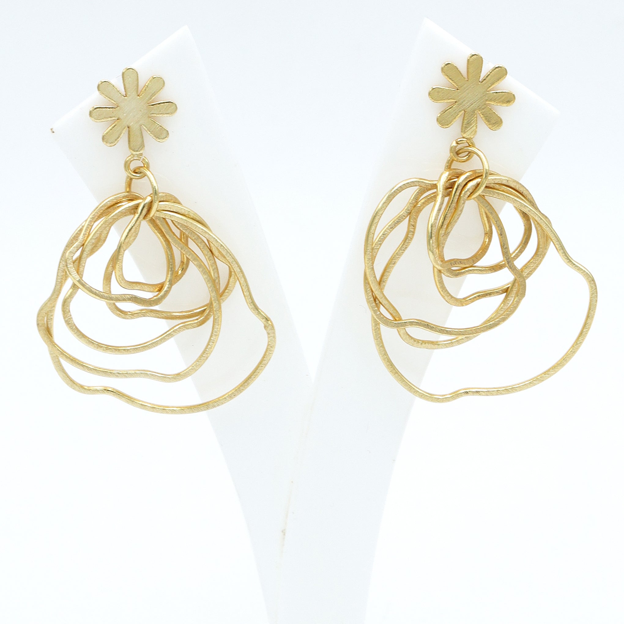 Dua Handcrafted Gold-Plated Dangle Earrings – Contemporary Minimalist Jewelry for Women