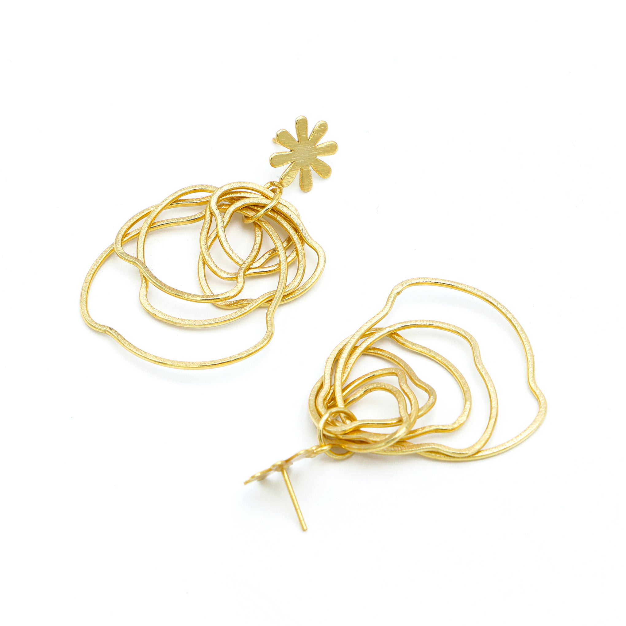 Dua Handcrafted Gold-Plated Dangle Earrings – Contemporary Minimalist Jewelry for Women