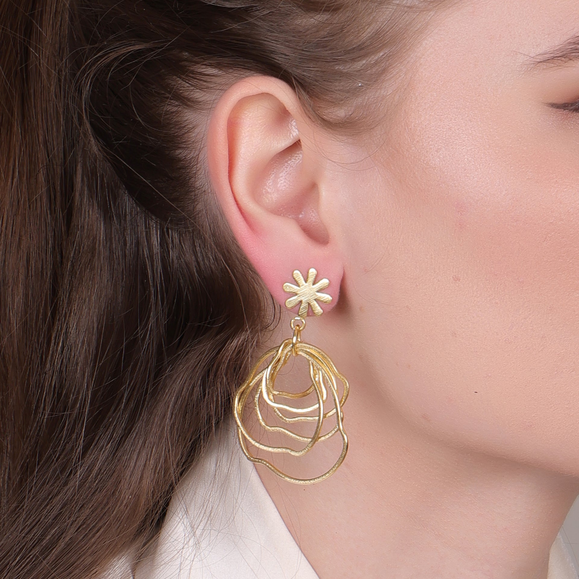 Dua Handcrafted Gold-Plated Dangle Earrings – Contemporary Minimalist Jewelry for Women