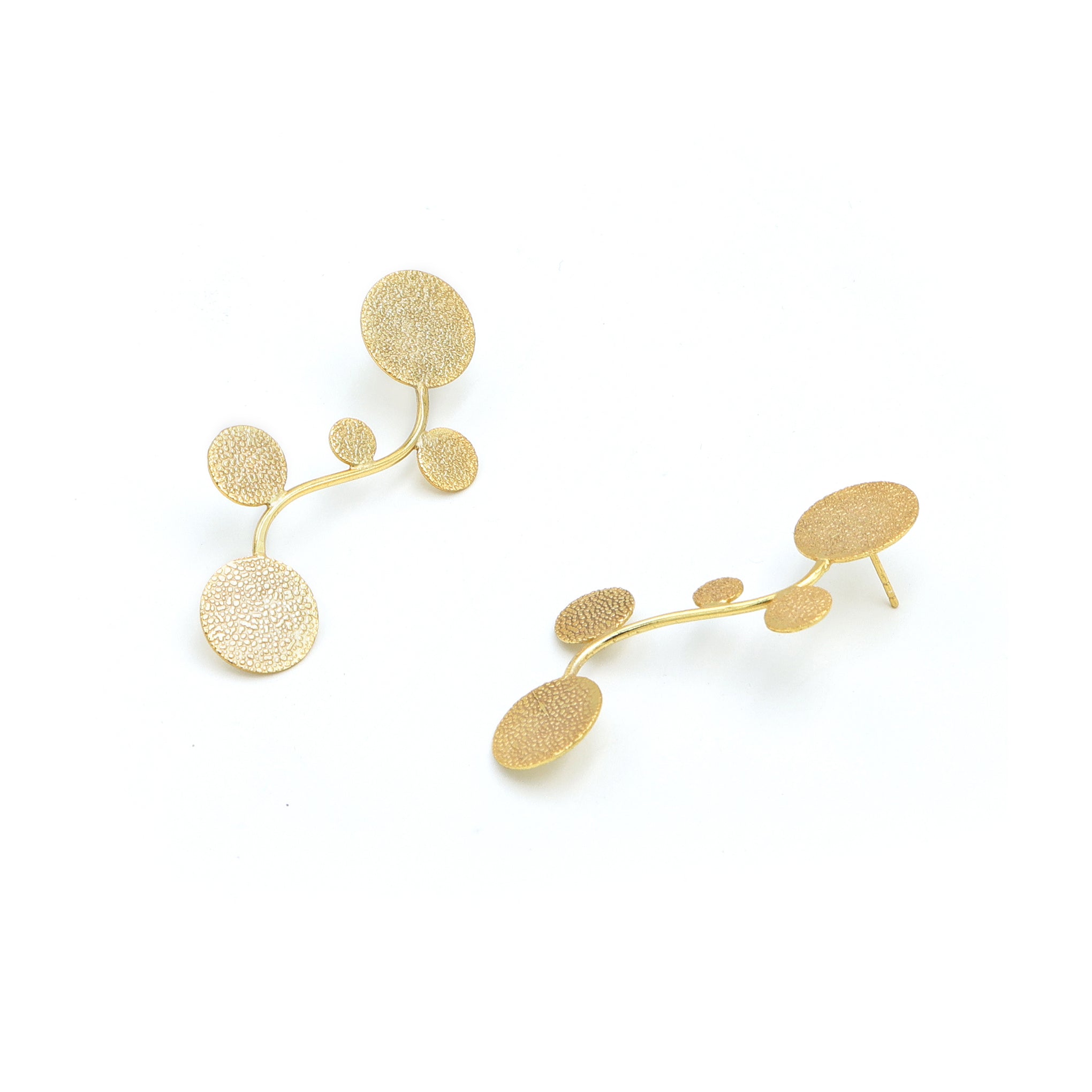 Dua Handcrafted Gold-Plated Stud Earrings – Lightweight Minimalist Jewelry for Women