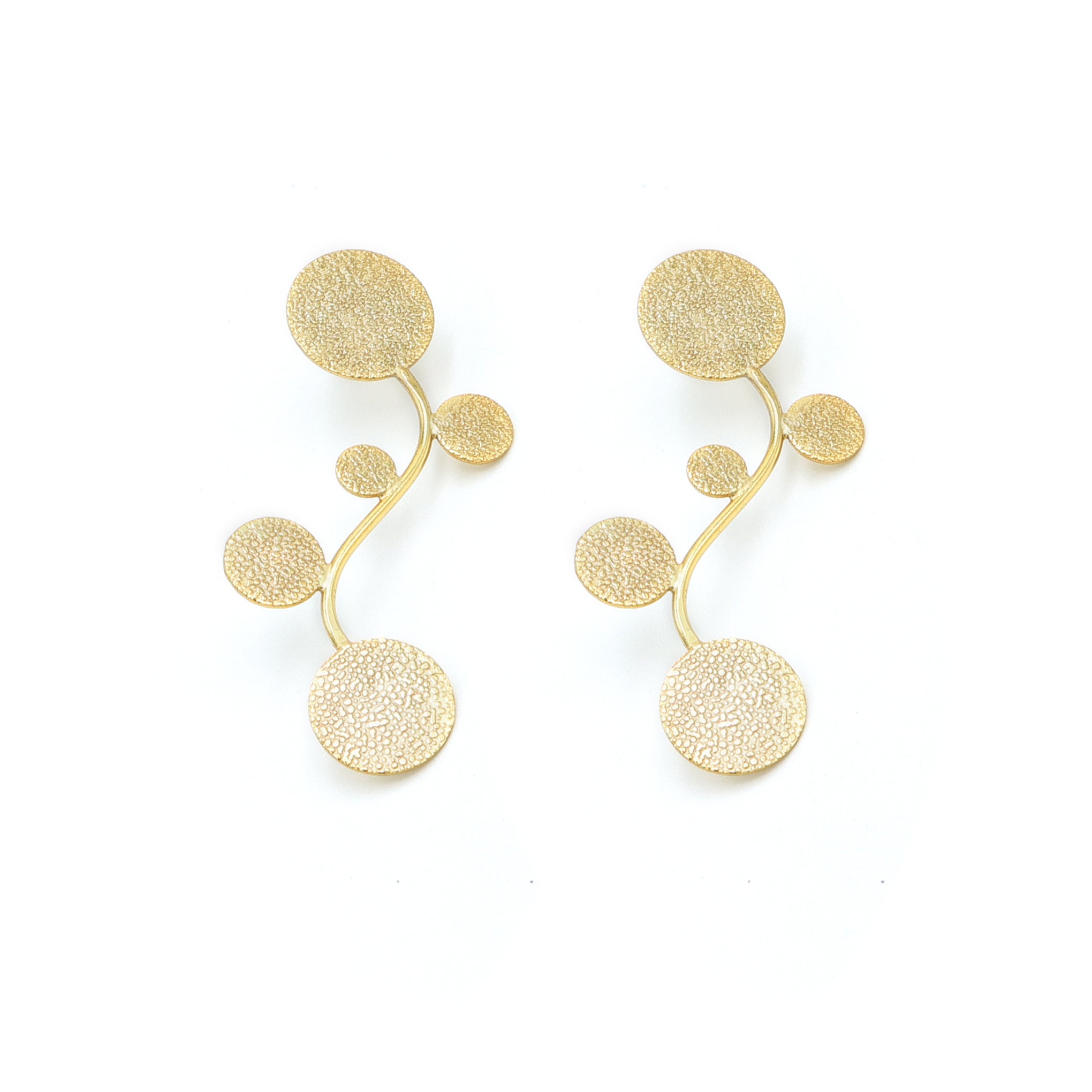 Dua Handcrafted Gold-Plated Stud Earrings – Lightweight Minimalist Jewelry for Women