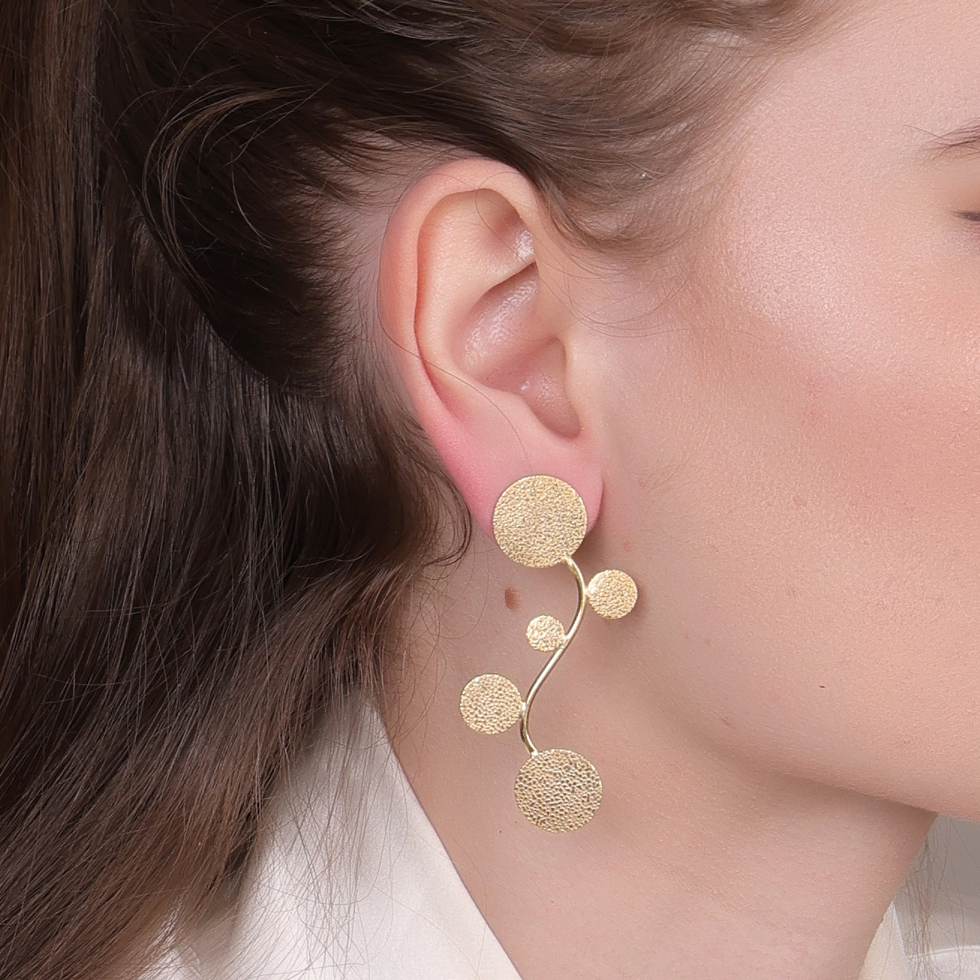 Dua Handcrafted Gold-Plated Stud Earrings โ Lightweight Minimalist Jew