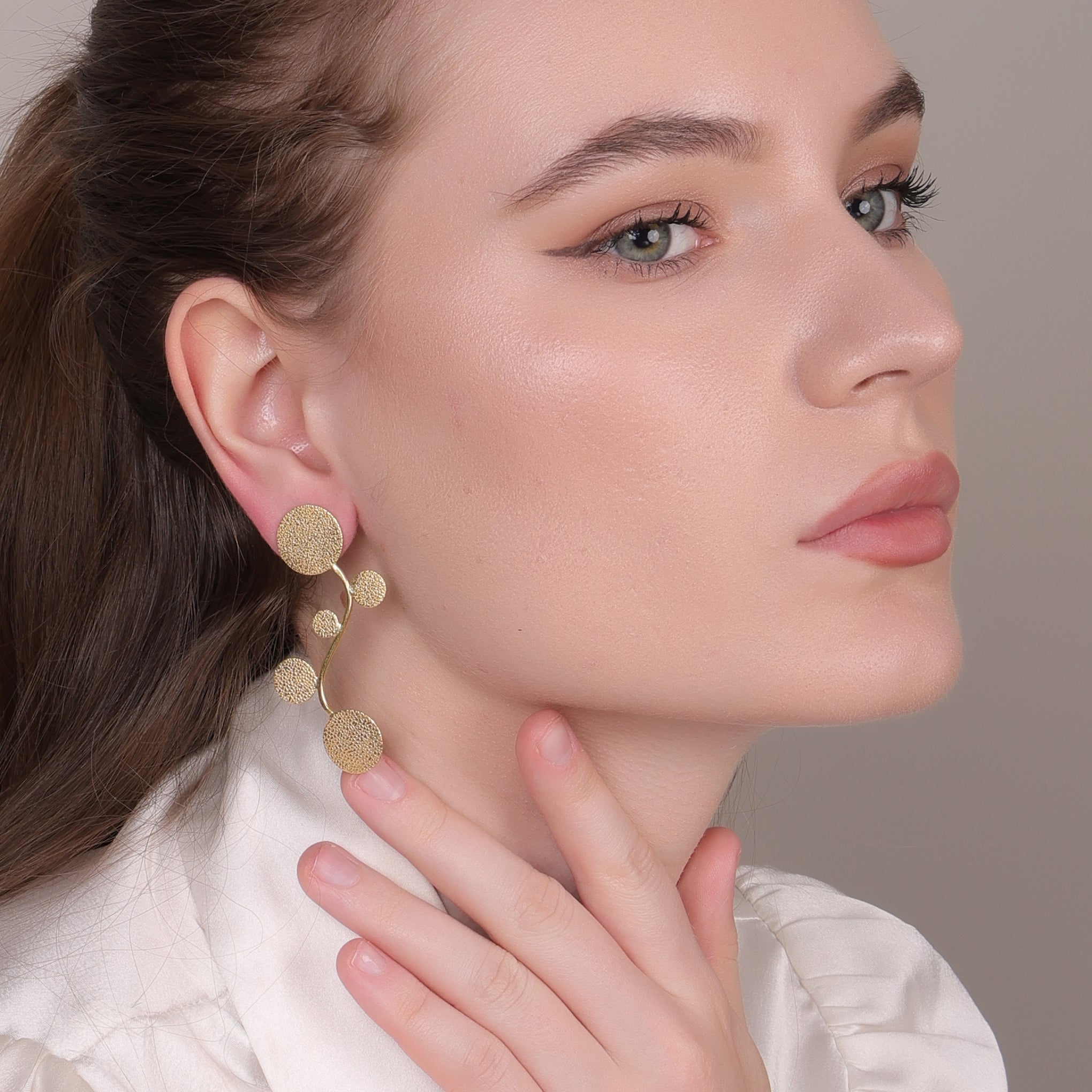 Dua Handcrafted Gold-Plated Stud Earrings – Lightweight Minimalist Jewelry for Women