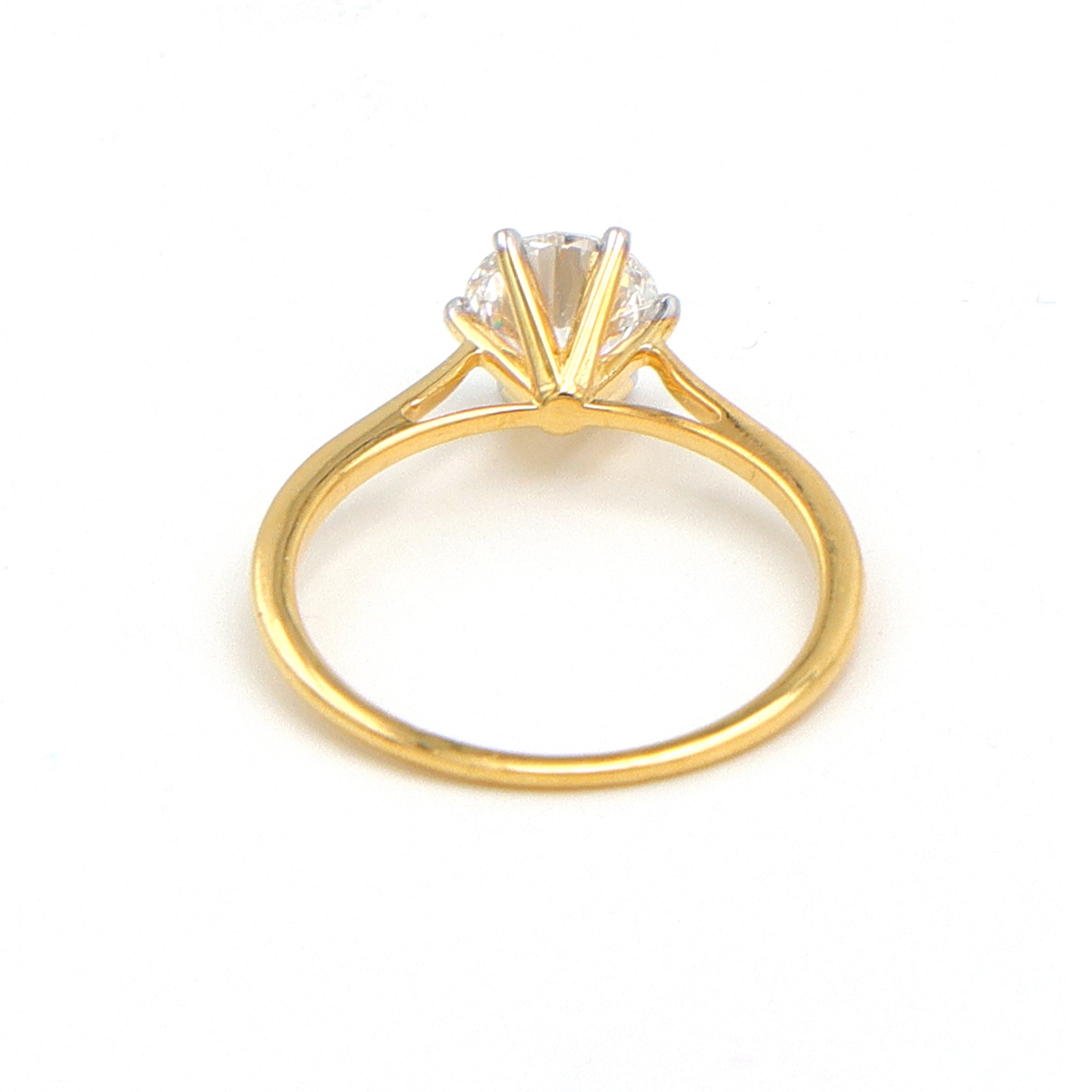 Dua Lab Grown Diamond 14K Gold Solitaire Ring – Elegant Round Cut for Women